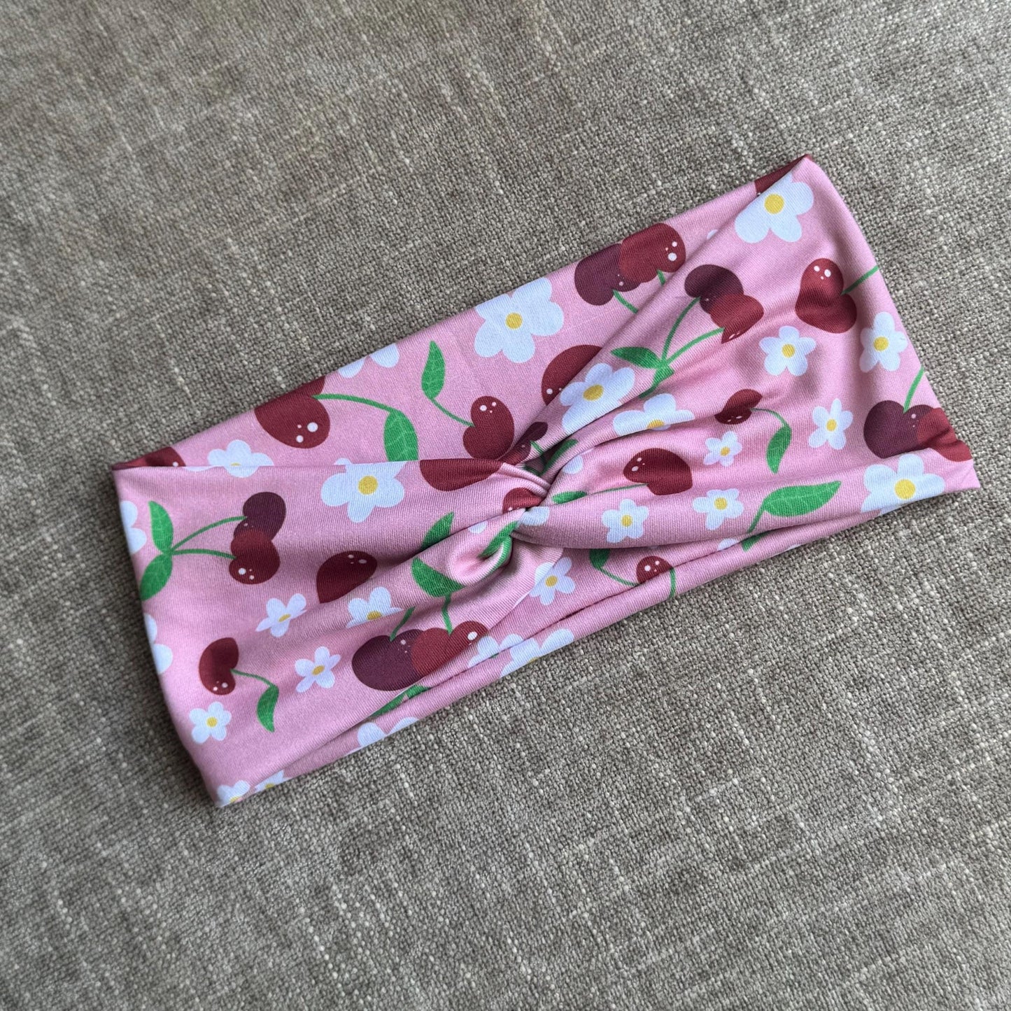 Cherry Twist Headband, Stretchy Soft Headband