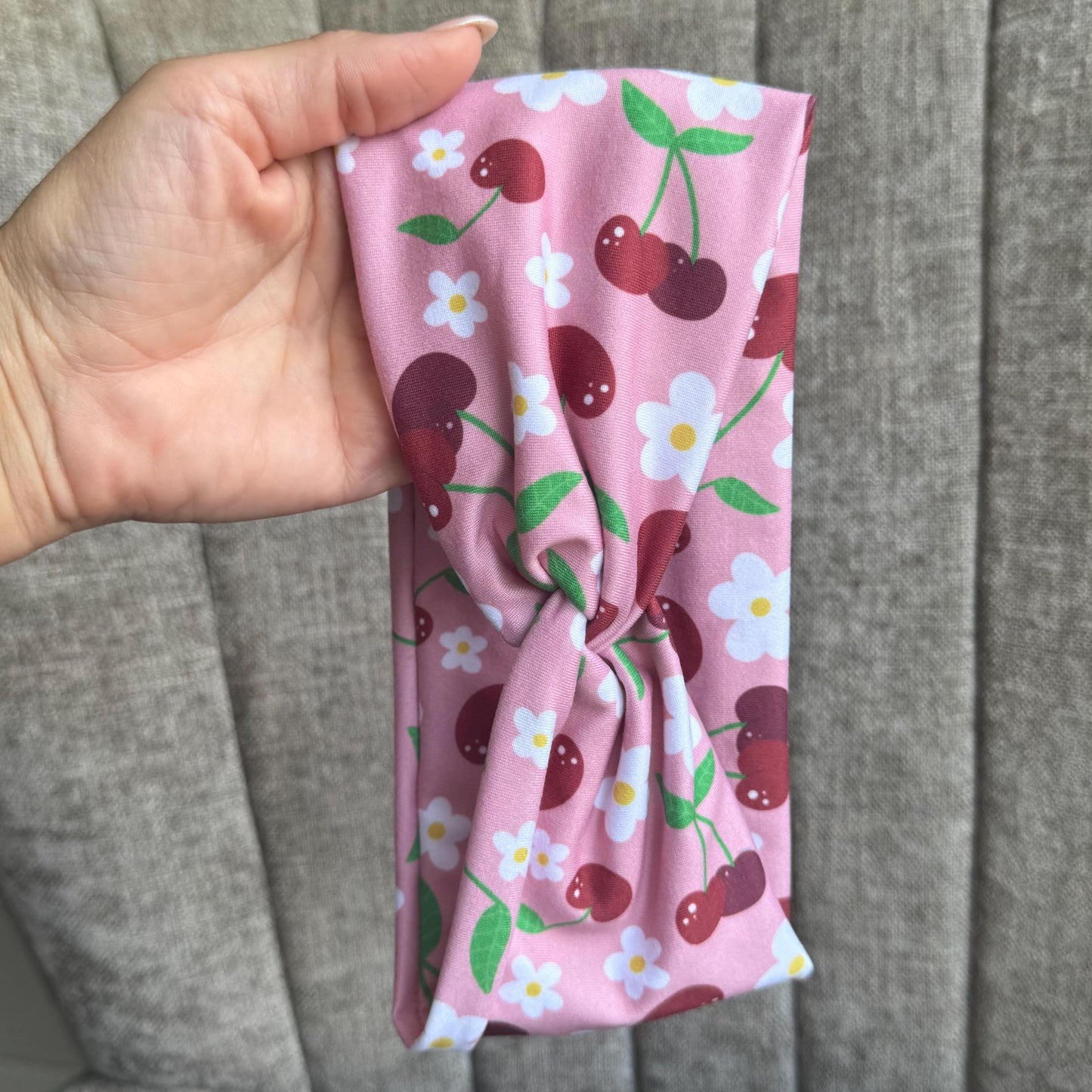 Cherry Twist Headband, Stretchy Soft Headband