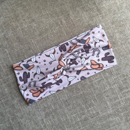 Boho Wastern Twist Headband, Stretchy Soft Headband