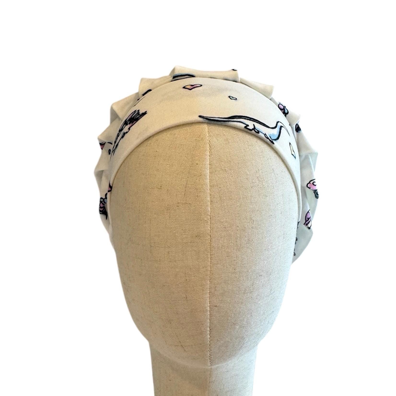 Dino, Unicorn, Cat Scrub Cap Hat, Soft Stretchy Headband Style Euro Cap, OR Hat