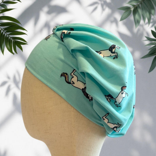 Mine Unicorn Scrub Cap Hat, Soft Stretchy Headband Style Euro Cap, OR Hat