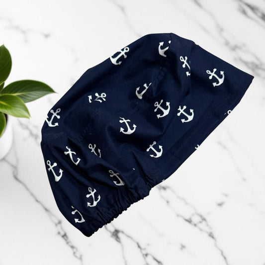 Navy Anchor Euro Scrub Cap, Surgical Scrub Cap