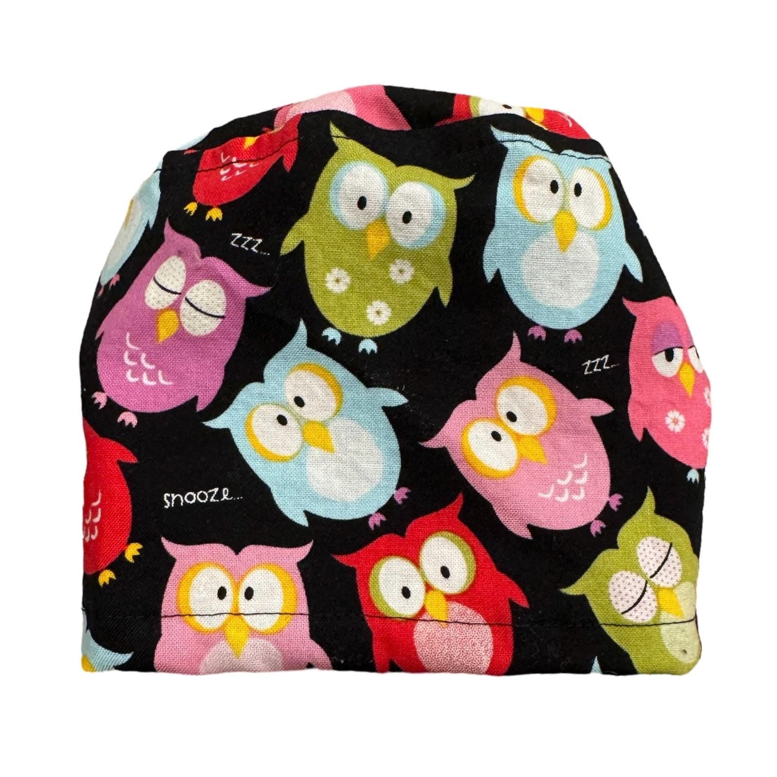Cute Owls Euro Scrub Cap, Surgical Scrub Cap