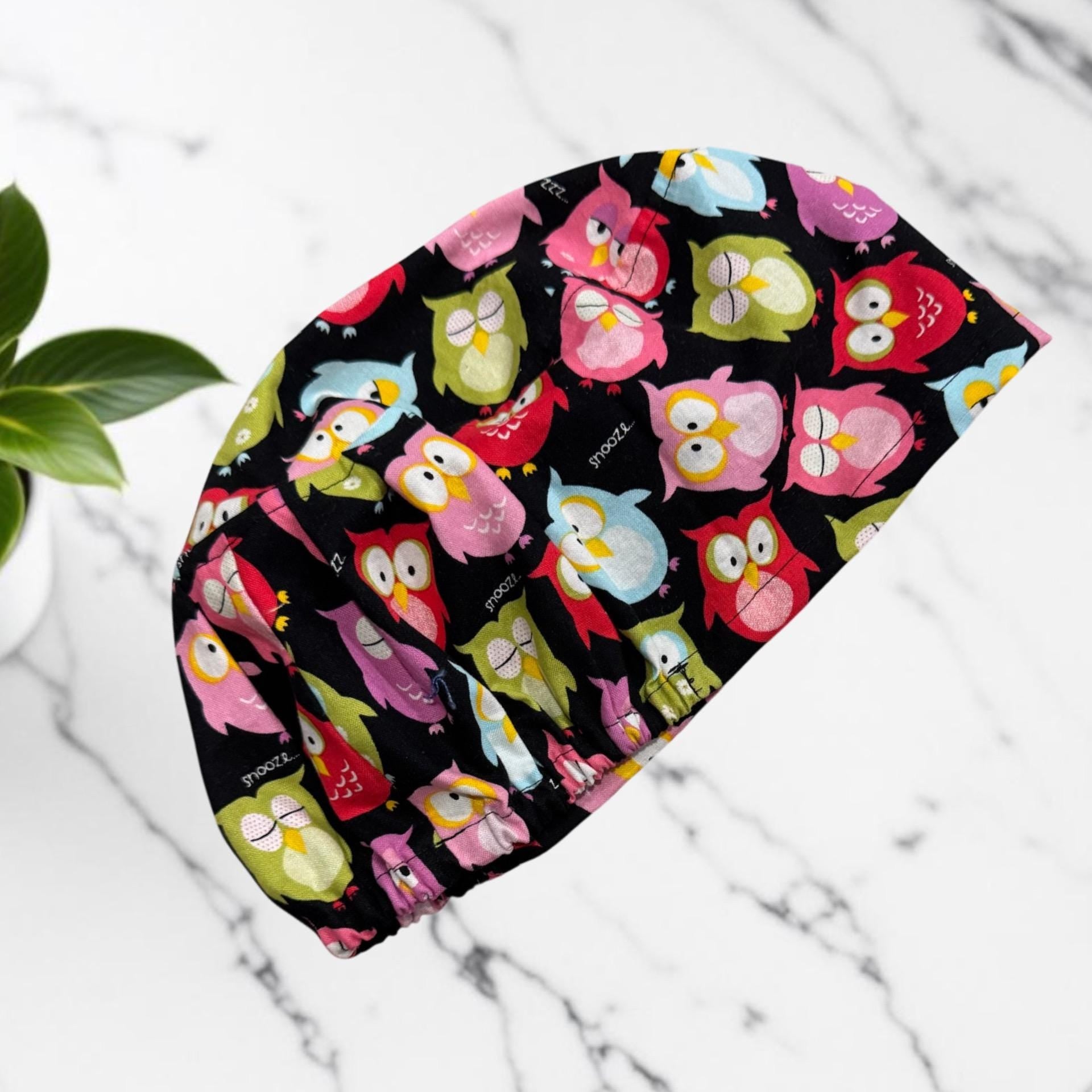 Cute Owls Euro Scrub Cap, Surgical Scrub Cap