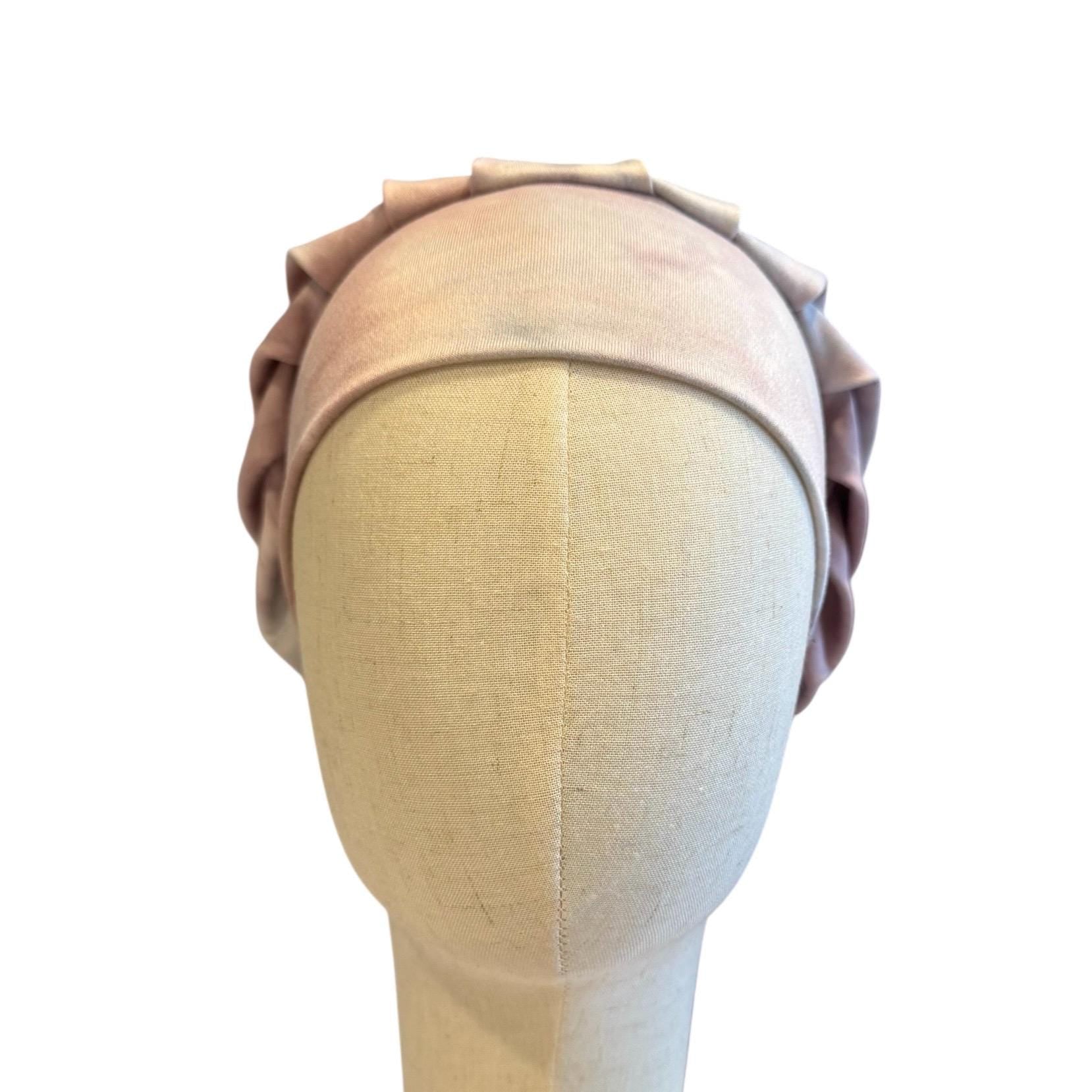 Silver/Mauve Tie Dye Scrub Cap Hat, Soft Stretchy Headband Style Bouffant Cap, OR Hat