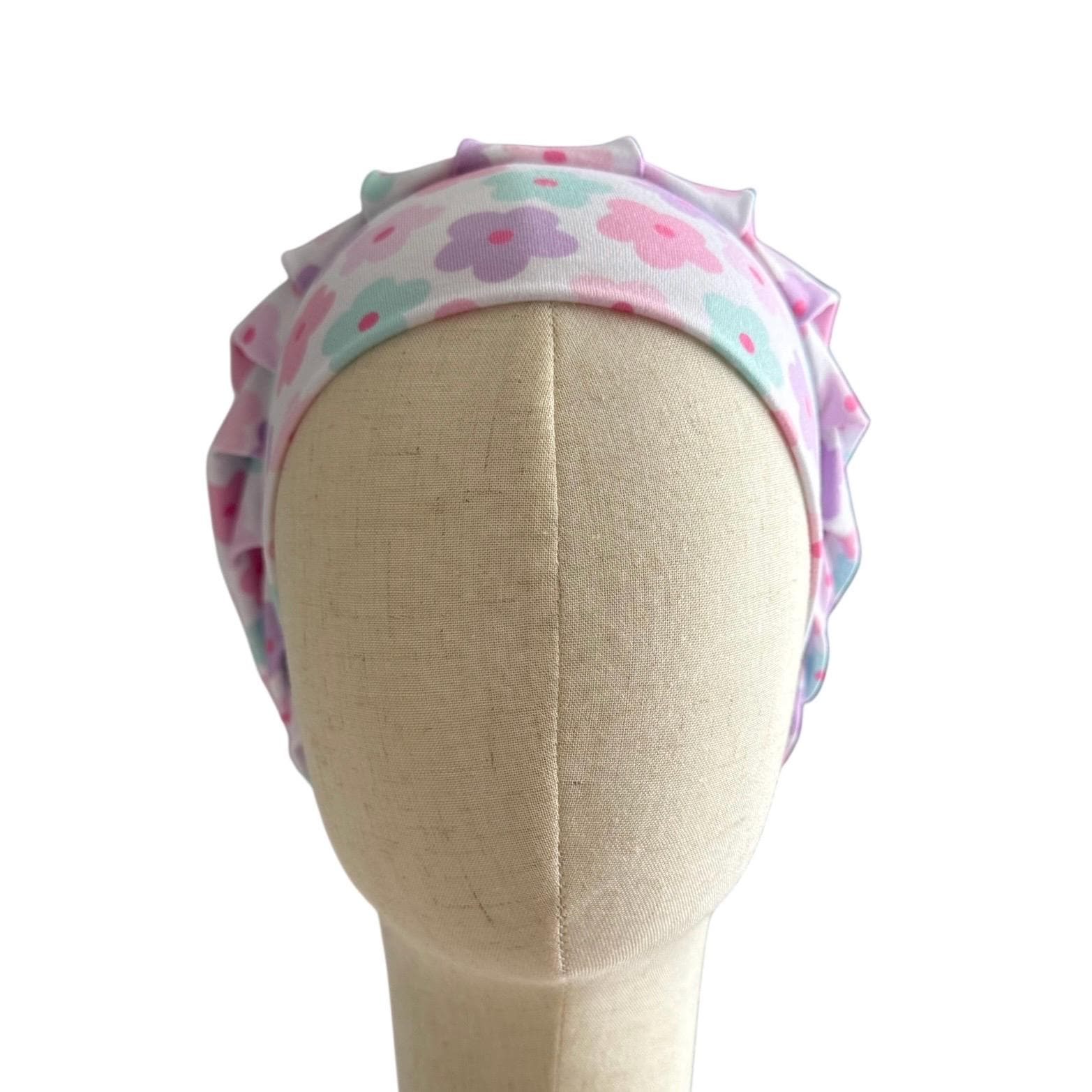 Summer Floral Scrub Cap Hat, Soft Stretchy Headband Style Euro Cap, OR Hat