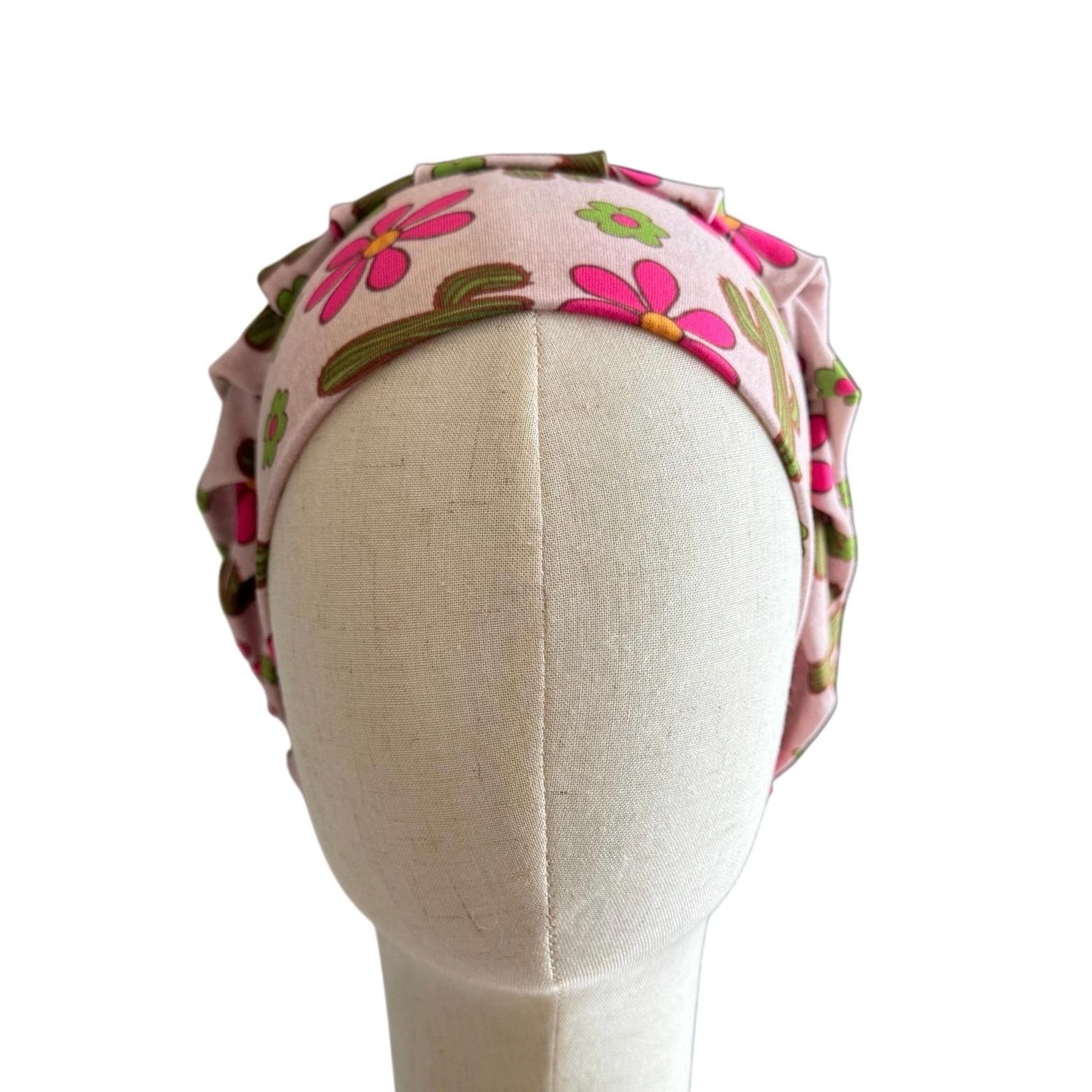 Floral Cacti Scrub Cap Hat, Soft Stretchy Headband Style Bouffant Cap, OR Hat