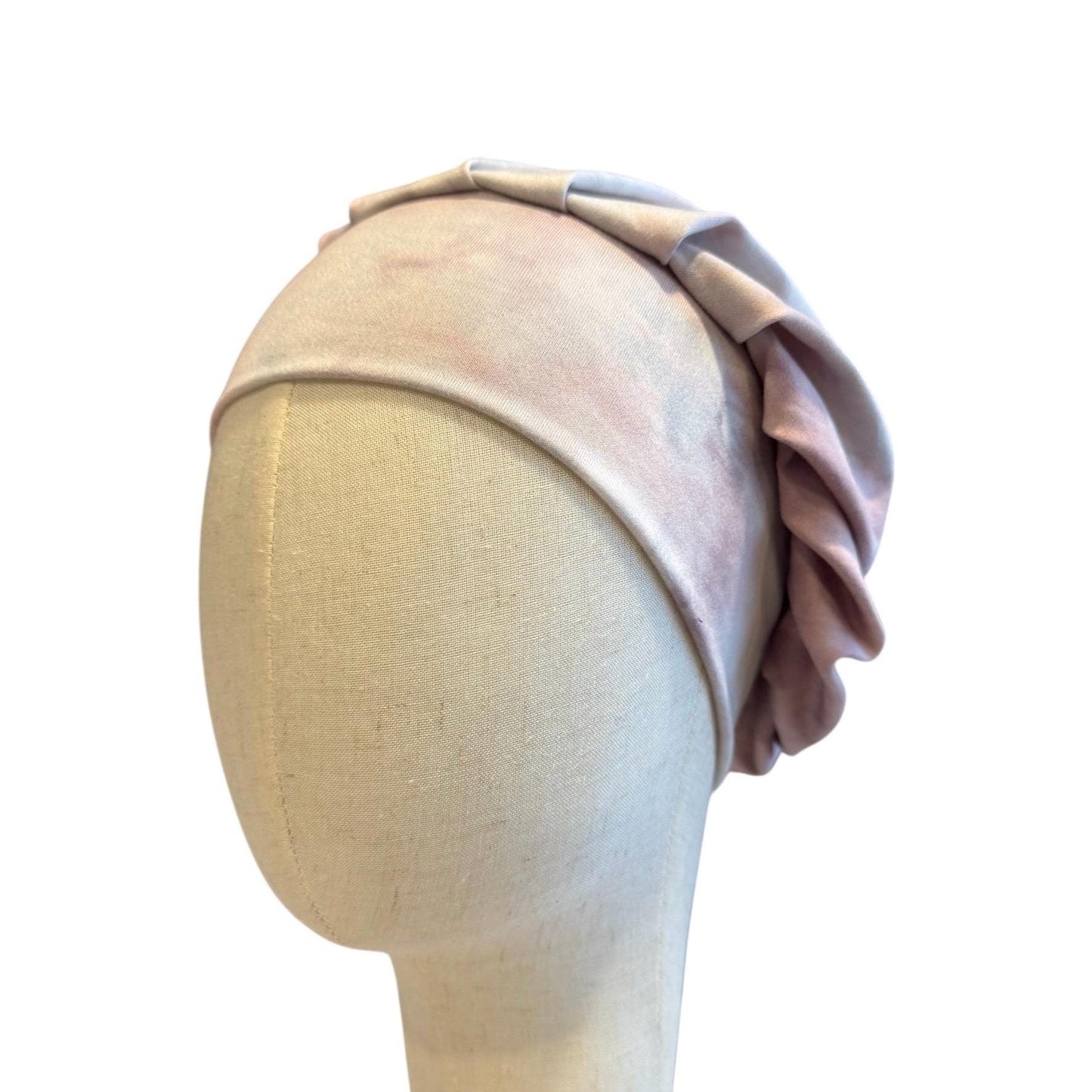 Silver/Mauve Tie Dye Scrub Cap Hat, Soft Stretchy Headband Style Bouffant Cap, OR Hat