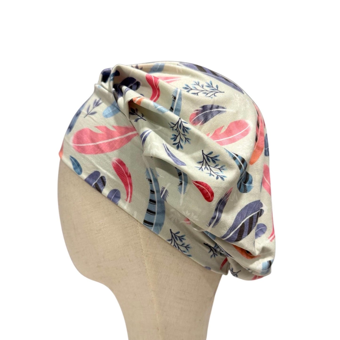 Colorful Feather Scrub Cap – A Fun & Stylish Bouffant Hat for Nurses and Healthcare Heroes