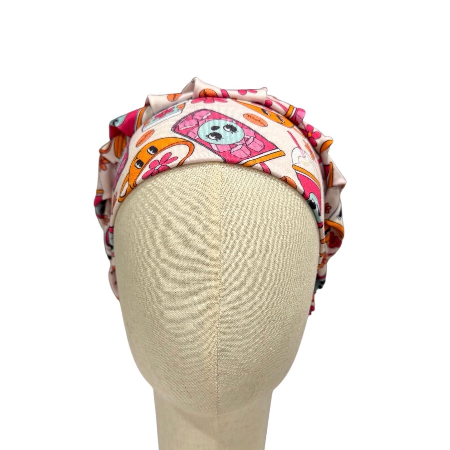 Cute Snack Print Bouffant Scrub Cap | Fun Nurse Hat, Surgical Cap for Women, Doctor, Dentist, Vet, Medical Accessories