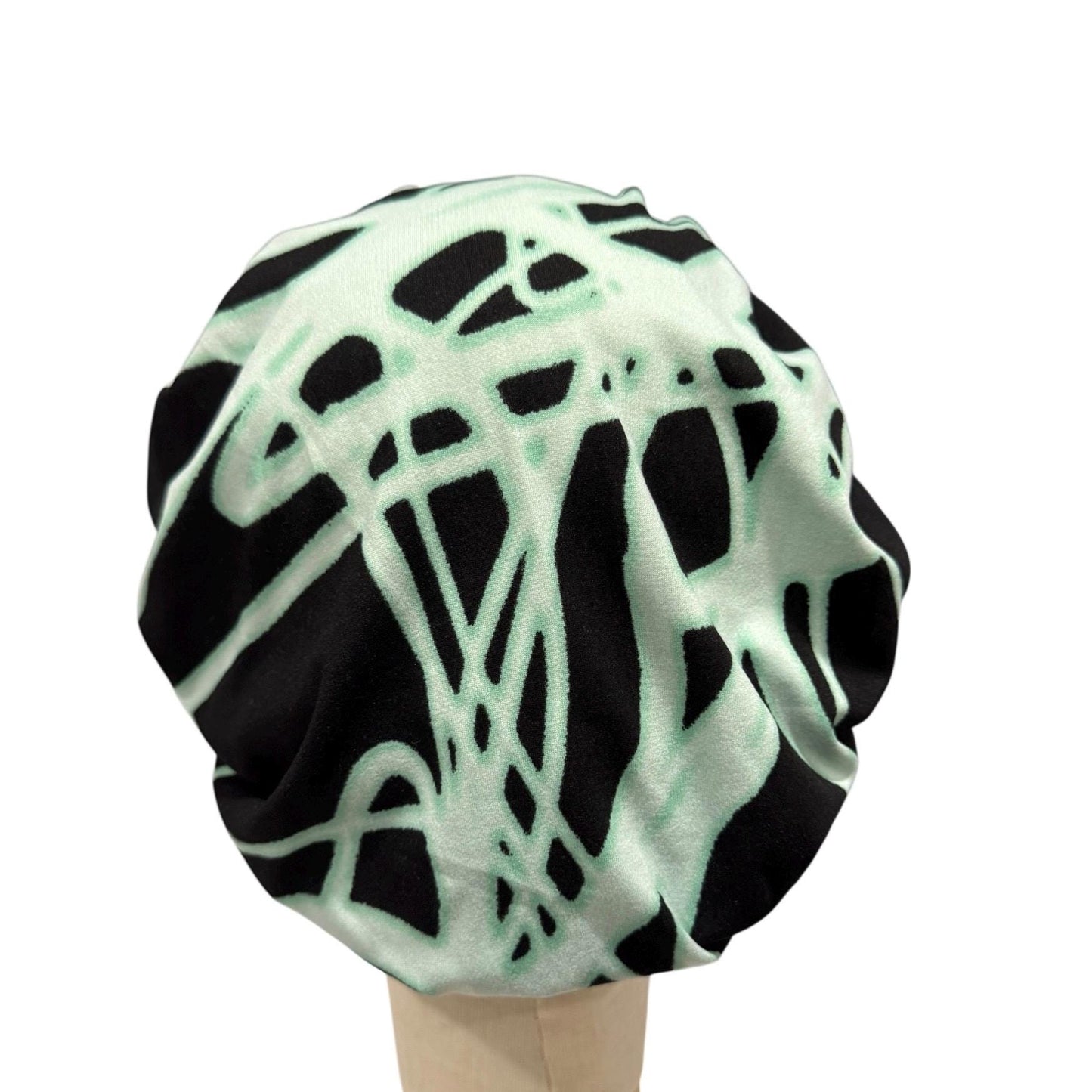 Spiderweb Bouffant Scrub Cap | Neon Green & Black Halloween Surgical Cap | Spooky Nurse Hat, Doctor, Dentist, Vet Gift