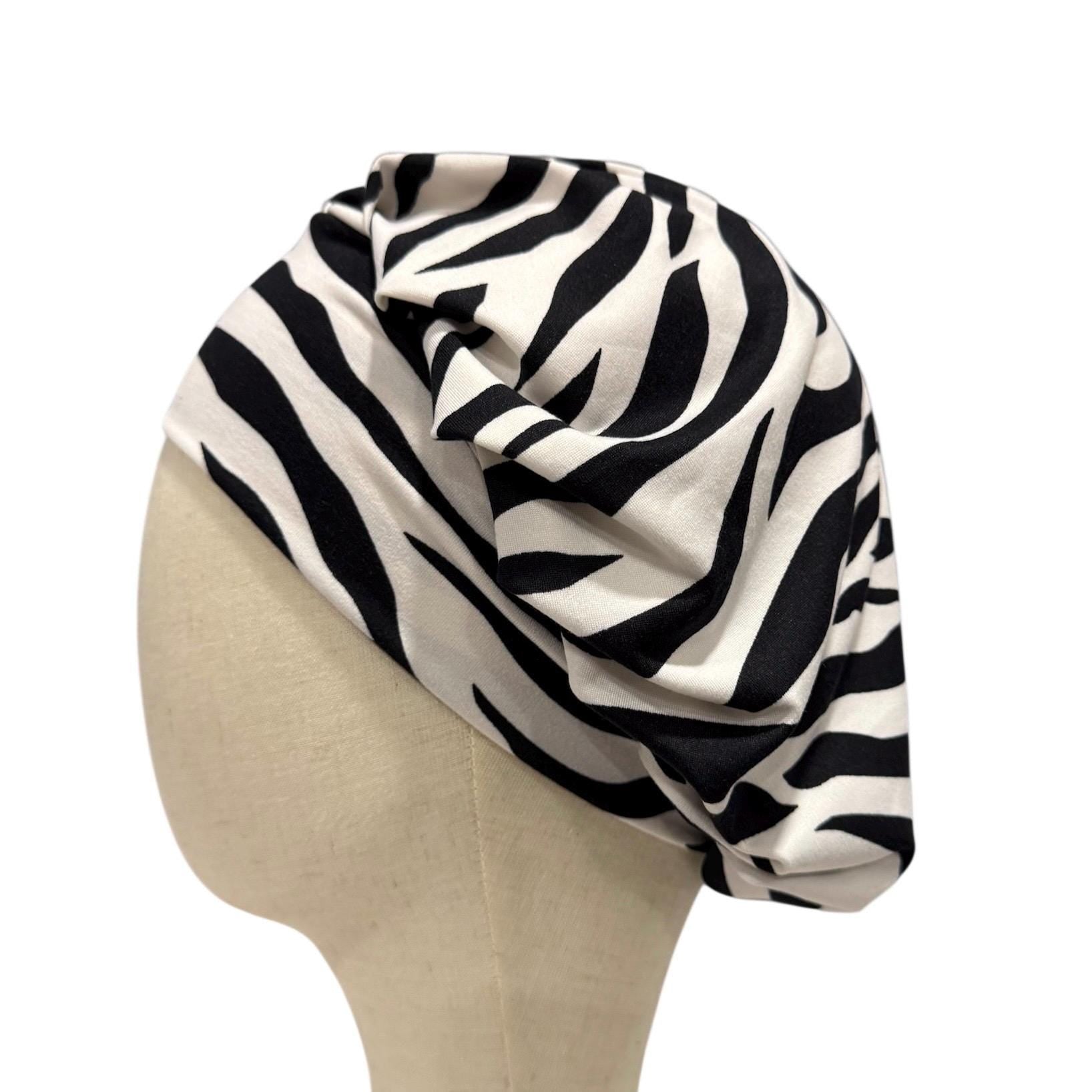 Zebra Print Bouffant Scrub Cap | Animal Print Surgical Cap for Nurses, Doctors, Dentists & Vets | Cute Medical Hat, Nurse Gift