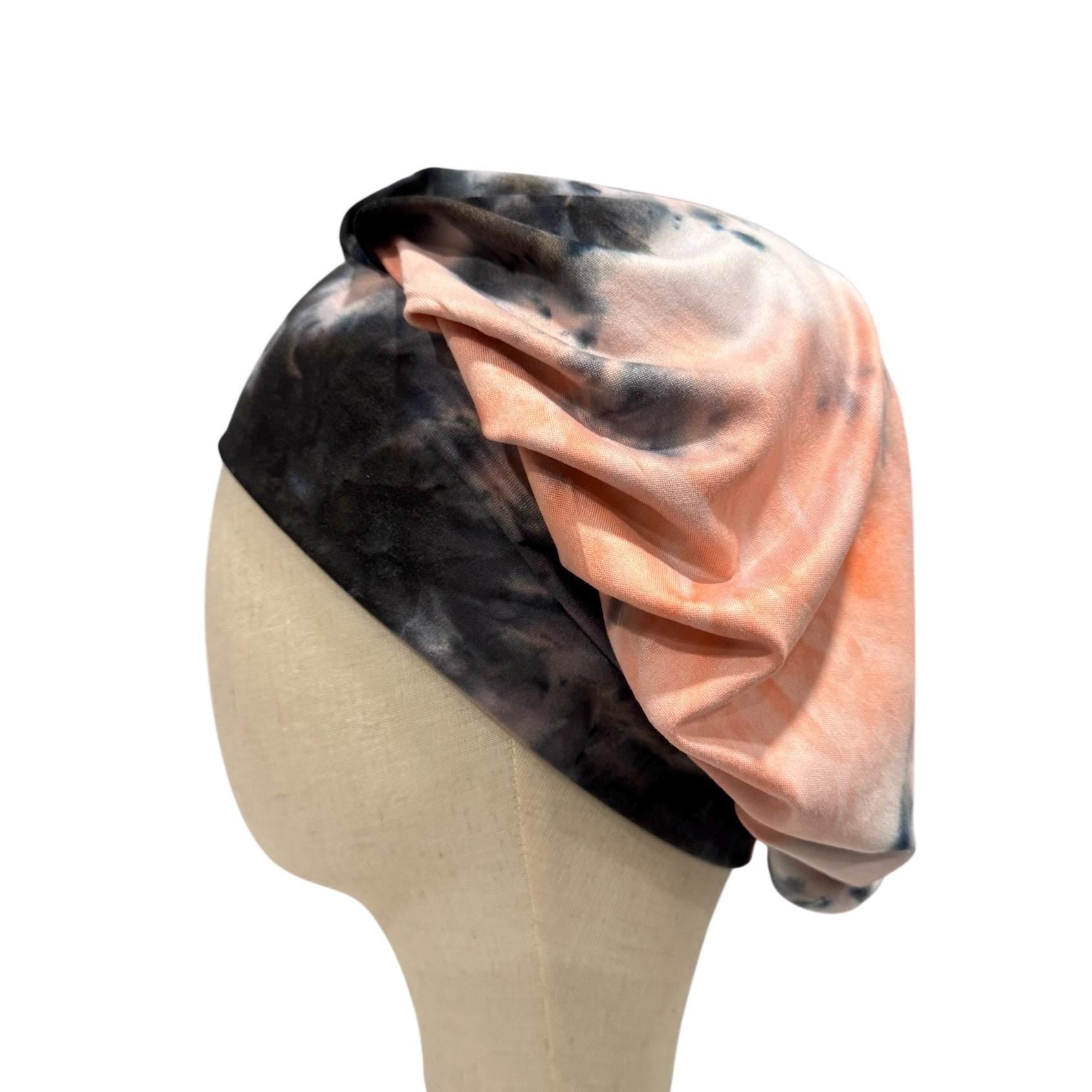 Tie Dye Scrub Cap – Handmade Bouffant Surgical Hat, Nurse Cap with Pastel & Dark Tones