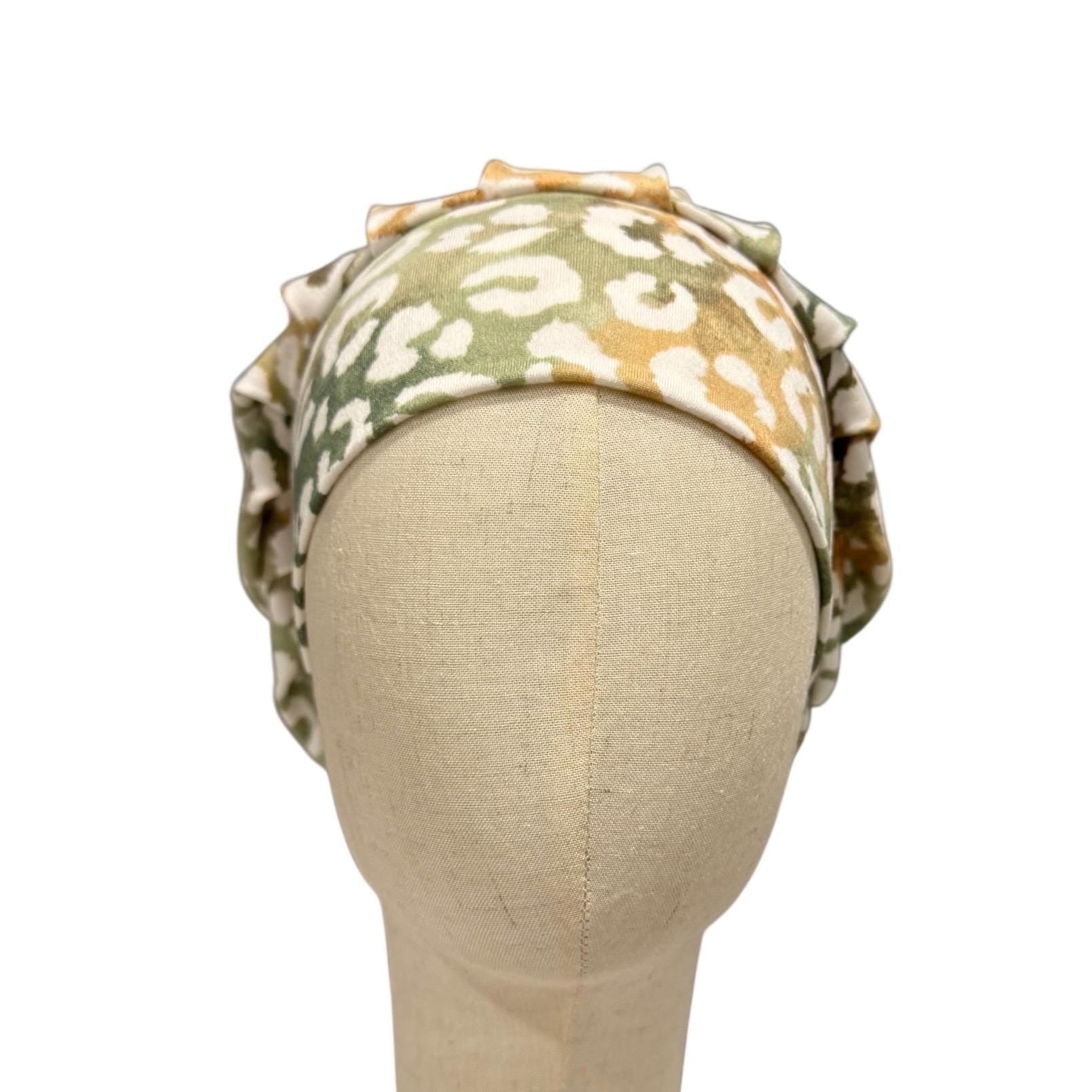 Leopard Print Scrub Cap – Handmade Bouffant Surgical Hat, Animal Print Nurse Cap