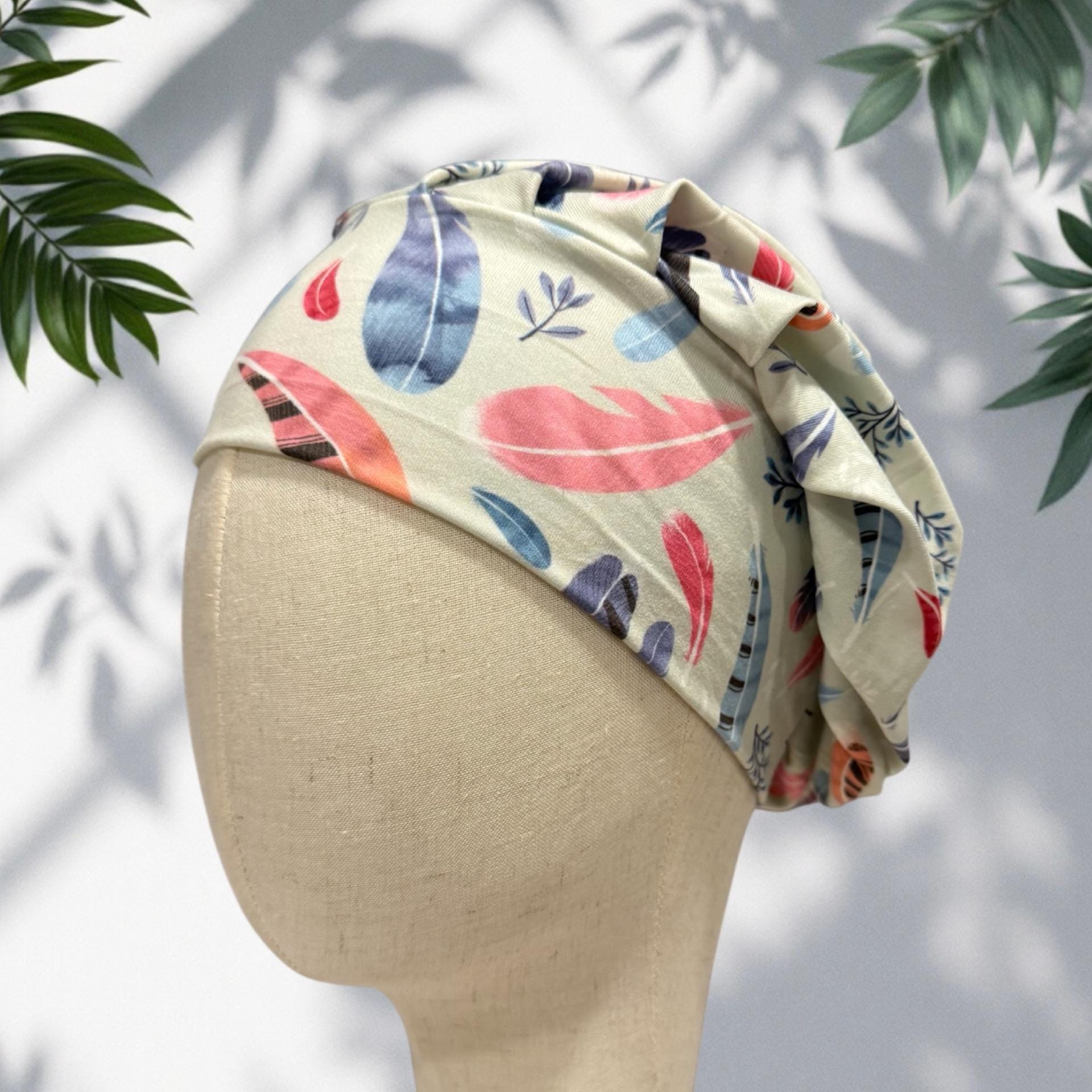 Colorful Feather Scrub Cap – A Fun & Stylish Bouffant Hat for Nurses and Healthcare Heroes