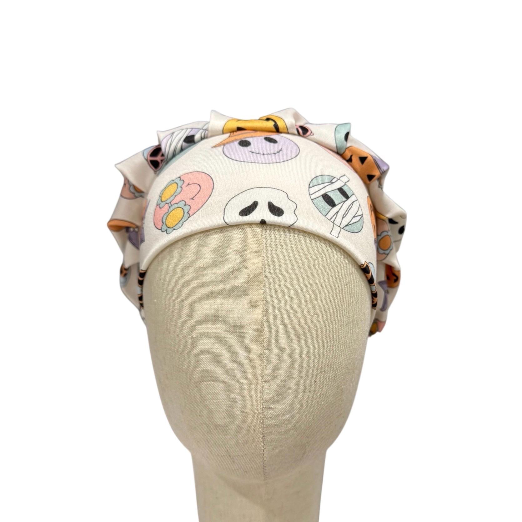 Halloween Bouffant Scrub Cap | Cute Surgical Cap with Pumpkins, Ghosts & Mummies | Nurse Hat, Doctor, Dentist, Vet, Medical Gift