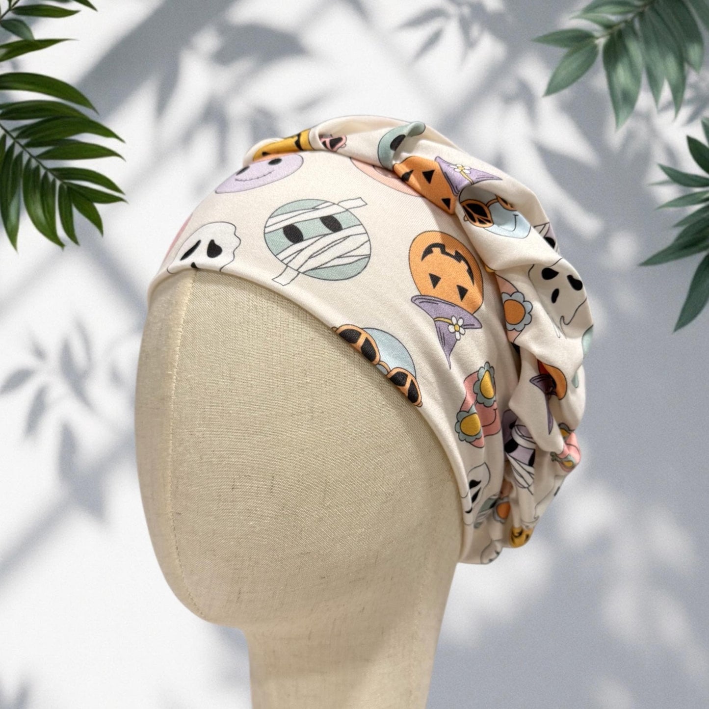 Halloween Bouffant Scrub Cap | Cute Surgical Cap with Pumpkins, Ghosts & Mummies | Nurse Hat, Doctor, Dentist, Vet, Medical Gift