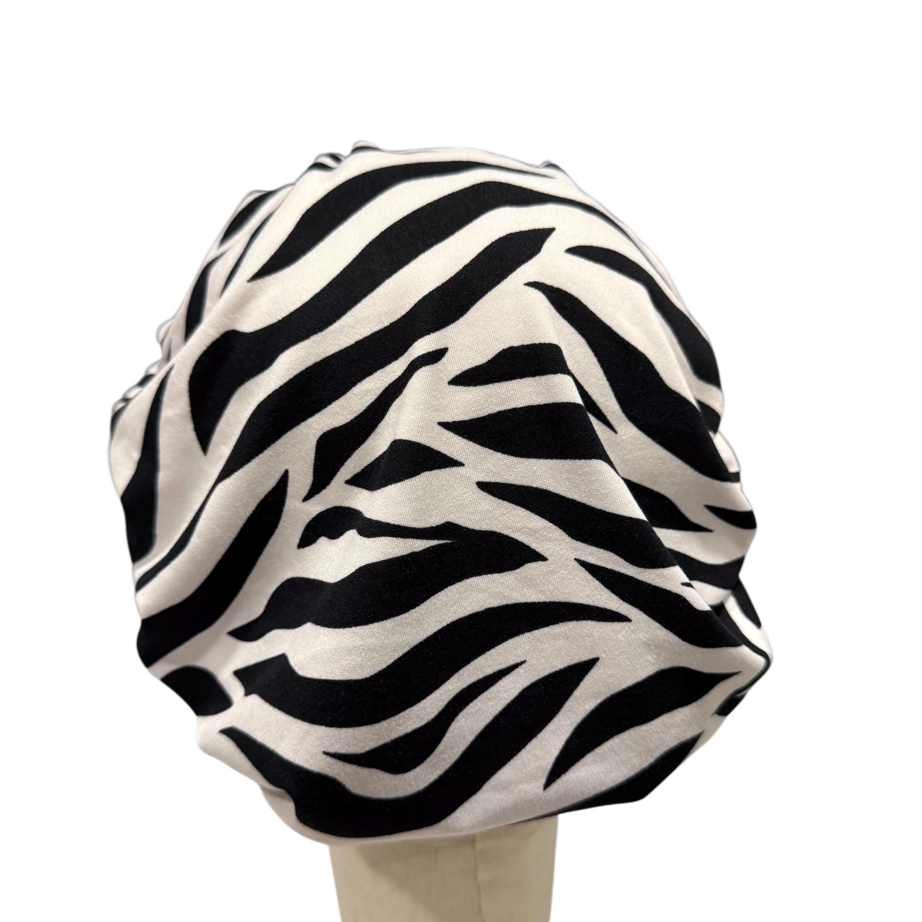 Zebra Print Bouffant Scrub Cap | Animal Print Surgical Cap for Nurses, Doctors, Dentists & Vets | Cute Medical Hat, Nurse Gift