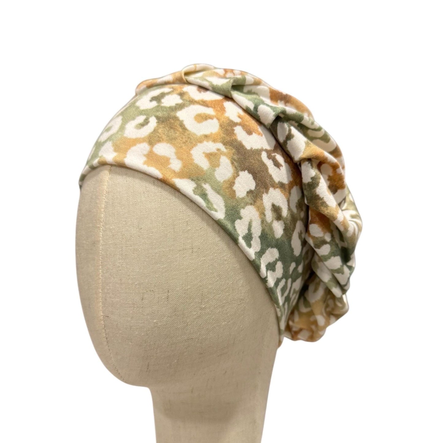 Leopard Print Scrub Cap – Handmade Bouffant Surgical Hat, Animal Print Nurse Cap