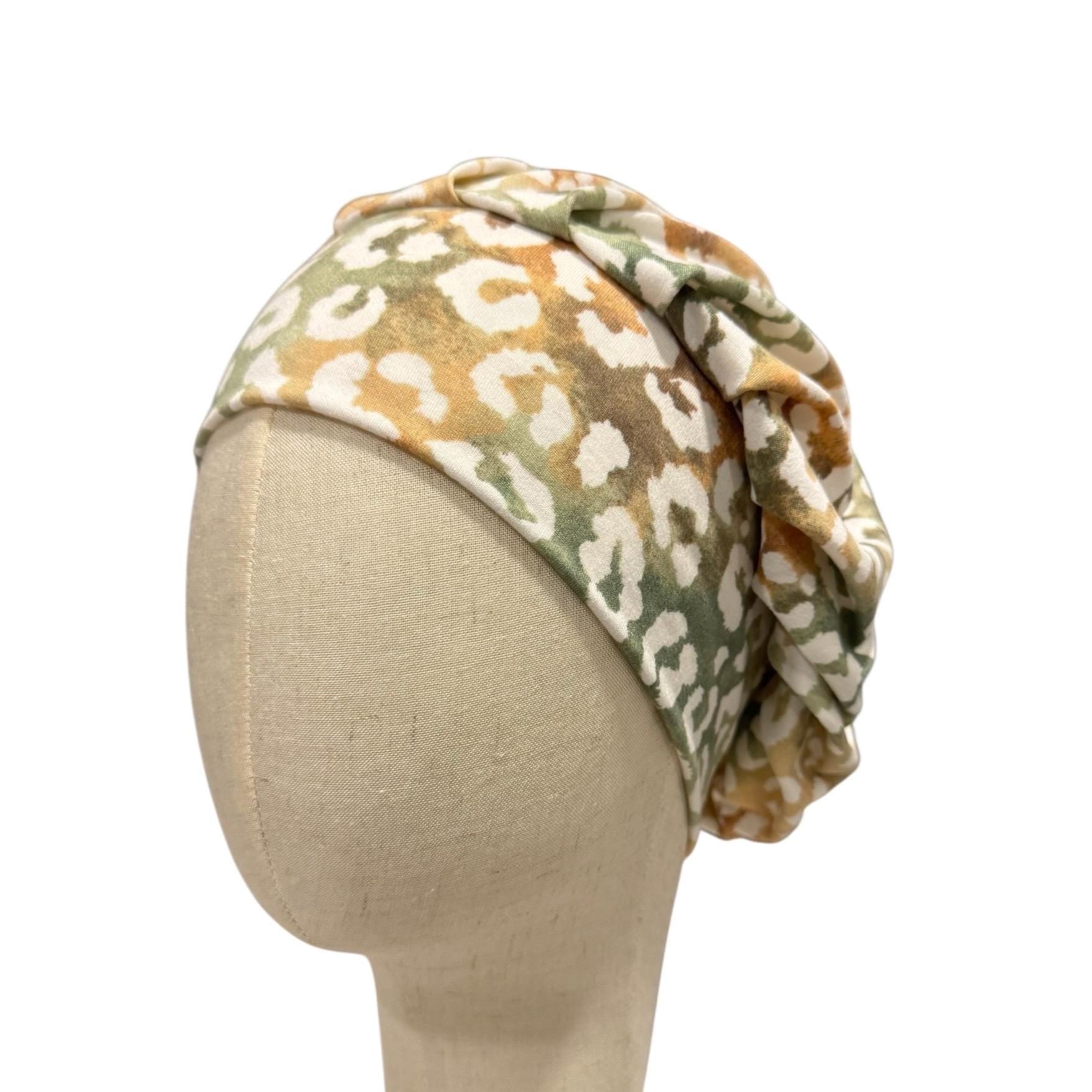 Leopard Print Scrub Cap – Handmade Bouffant Surgical Hat, Animal Print Nurse Cap