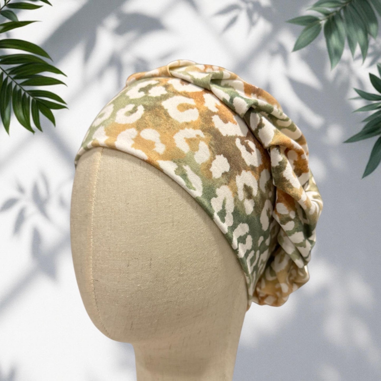 Leopard Print Scrub Cap – Handmade Bouffant Surgical Hat, Animal Print Nurse Cap