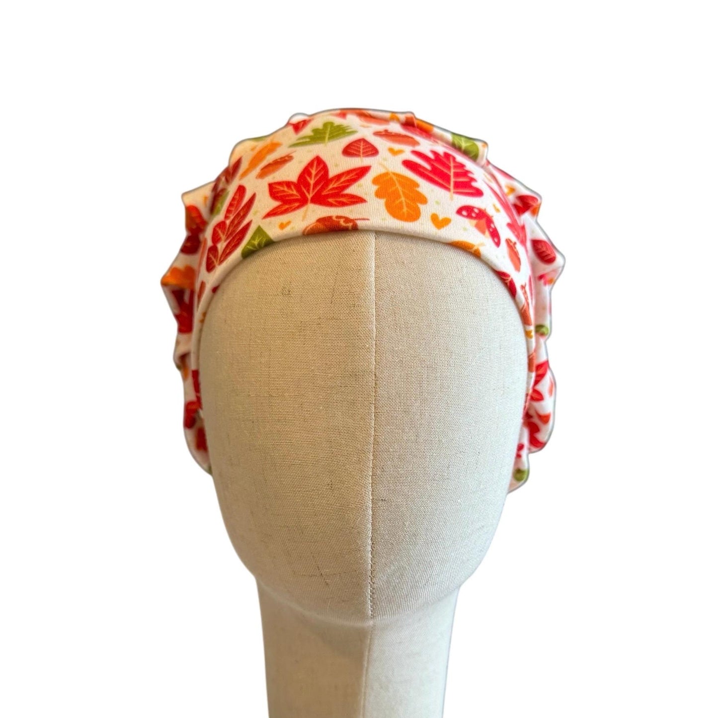Fall Leaves Scrub Cap – Bouffant Style Surgical Hat with Autumn Leaf Print, Headband Style Scrub Cap