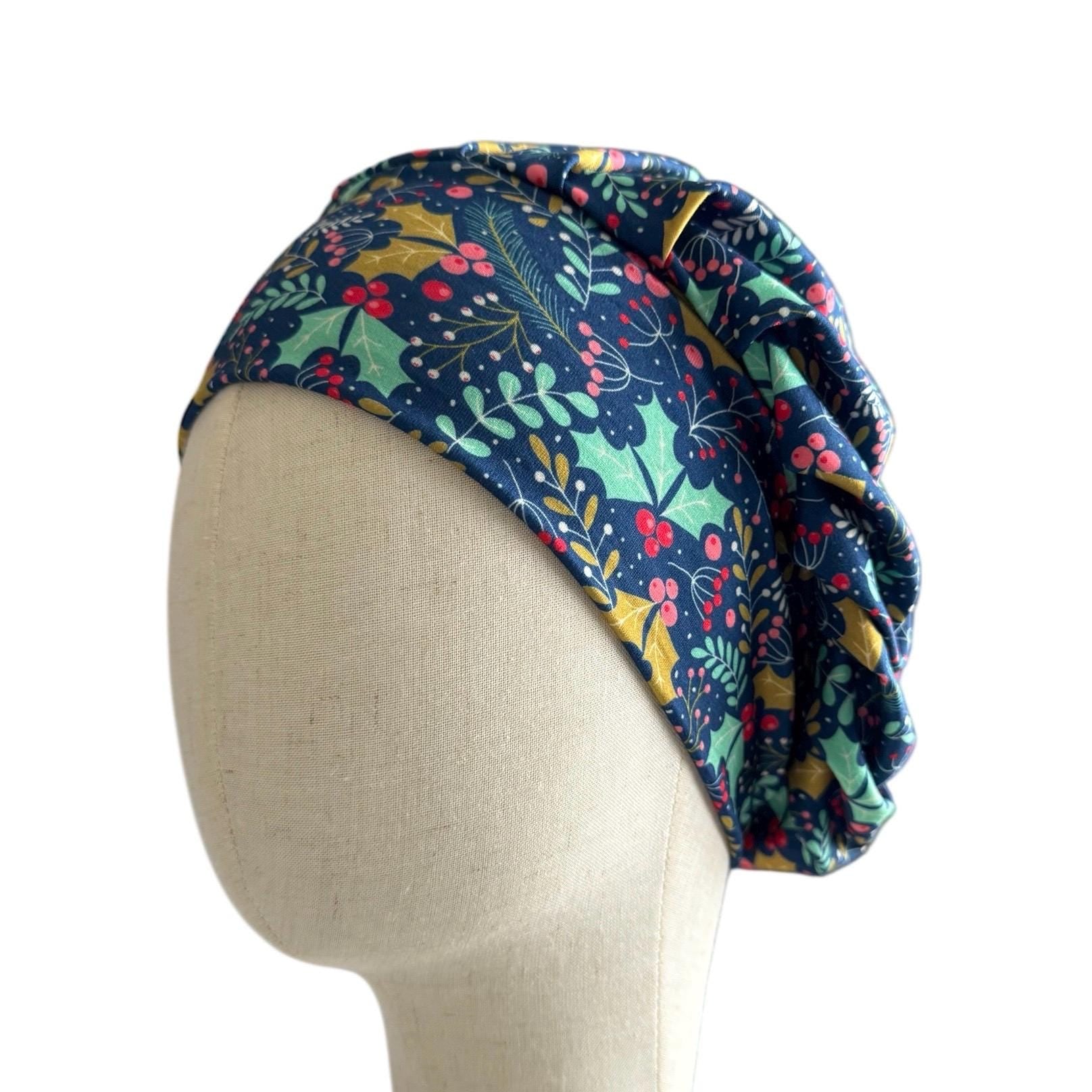 Christmas Scrub Cap | Holiday Holly Berry Surgical Hat | Festive Winter Nurse Bouffant Cap | Handmade Medical Headwear | createdbymishka