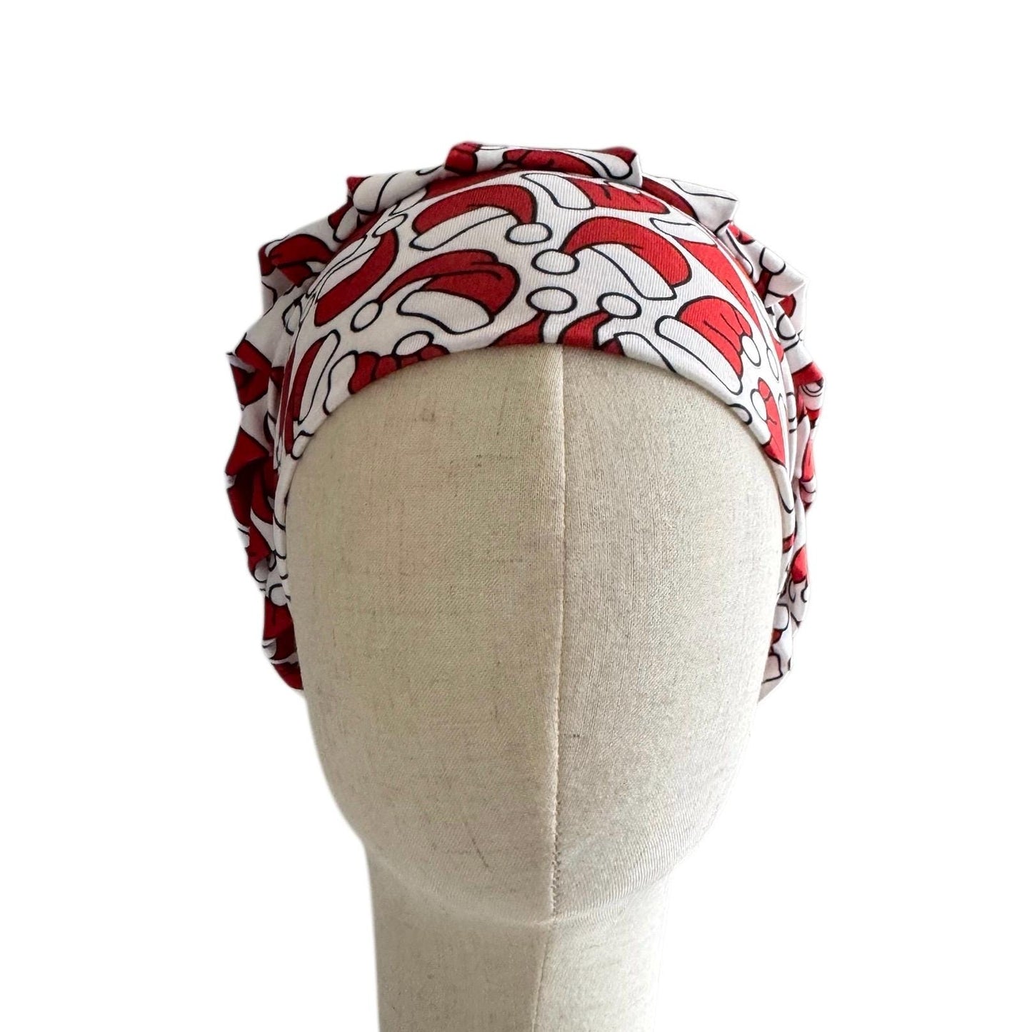 Christmas Scrub Cap Bouffant | Santa Hat Print Scrub Cap for Women | Holiday Medical Hat | Nurse Gift | Reusable Surgical Cap | createdbymis