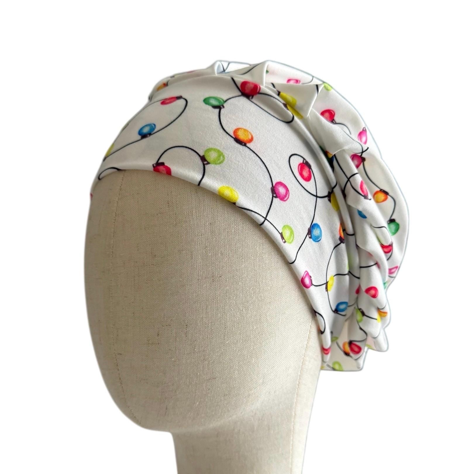 Christmas Lights Bouffant Scrub Cap, Holiday Scrub Cap | Festive Medical Cap | Nurse Gift | Handmade Surgical Cap | createdbymishka