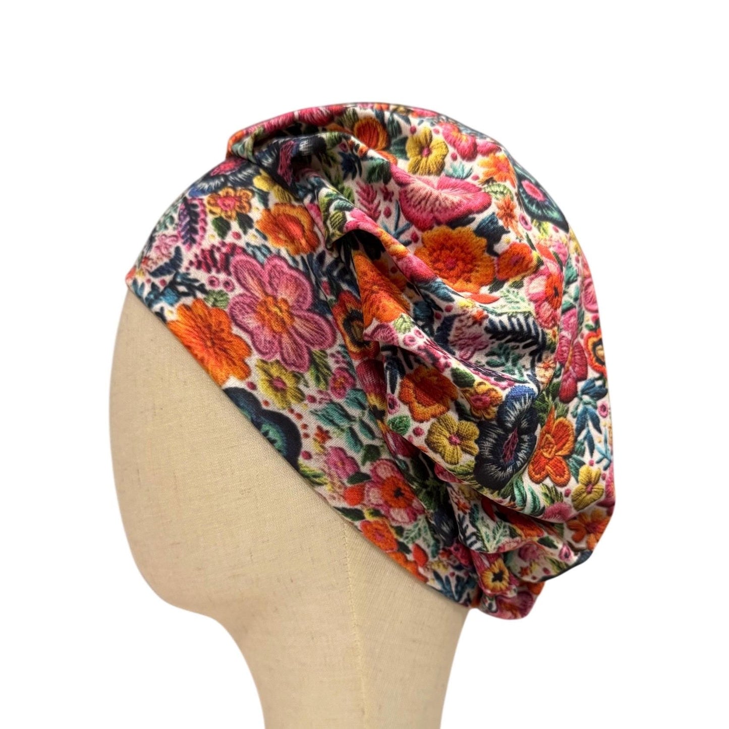 Floral Headband Style Bouffant Scrub Cap | Colorful Flower Surgical Cap | Nurse Hat | createdbymishka