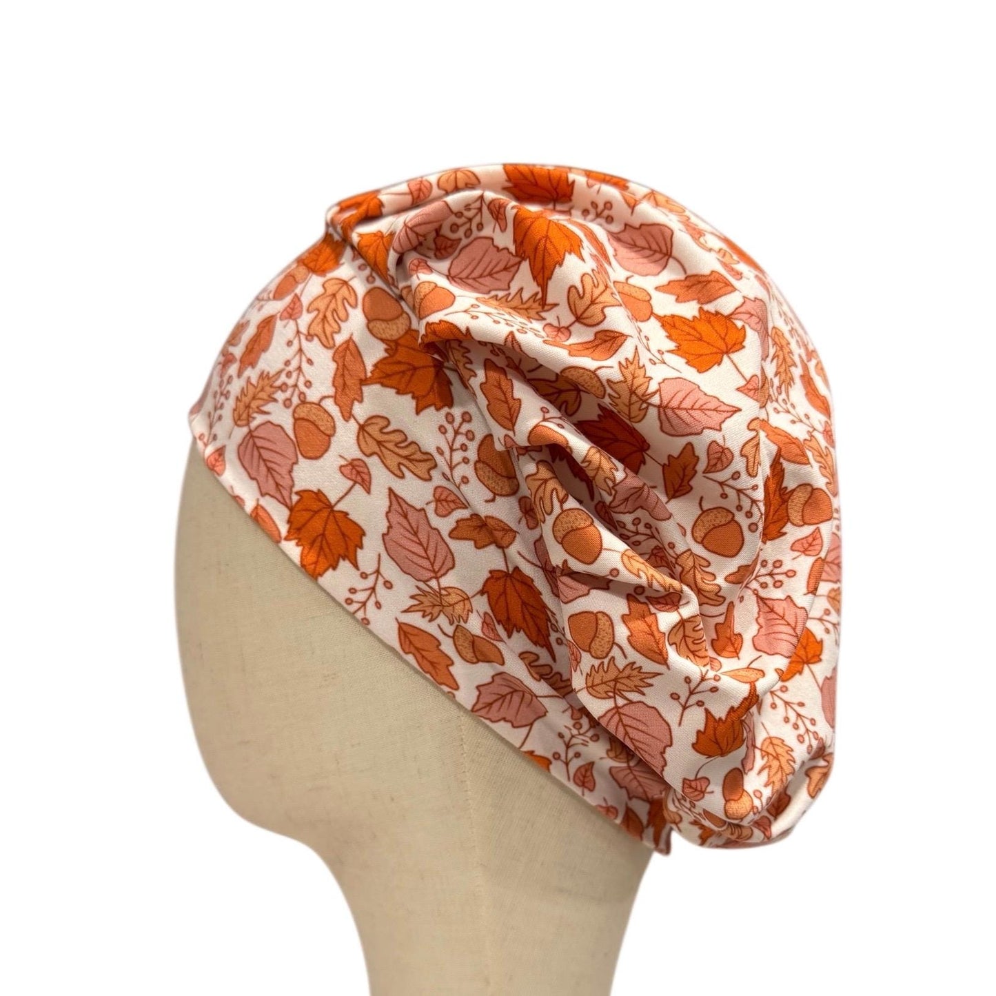 Fall Leaves Headband Bouffant Scrub Cap | Stretchy Autumn Print Surgical Cap | Cozy Nurse Hat | CreatedByMishka