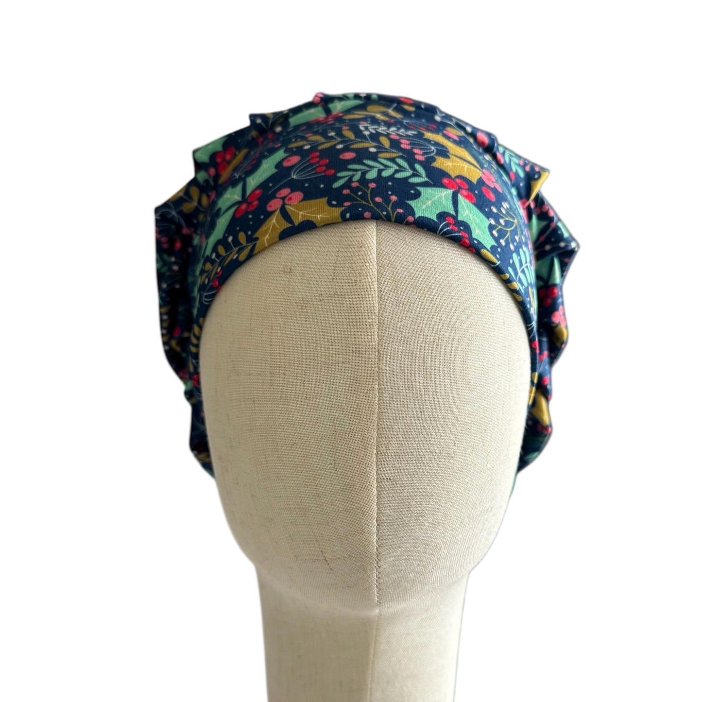 Christmas Scrub Cap | Holiday Holly Berry Surgical Hat | Festive Winter Nurse Bouffant Cap | Handmade Medical Headwear | createdbymishka