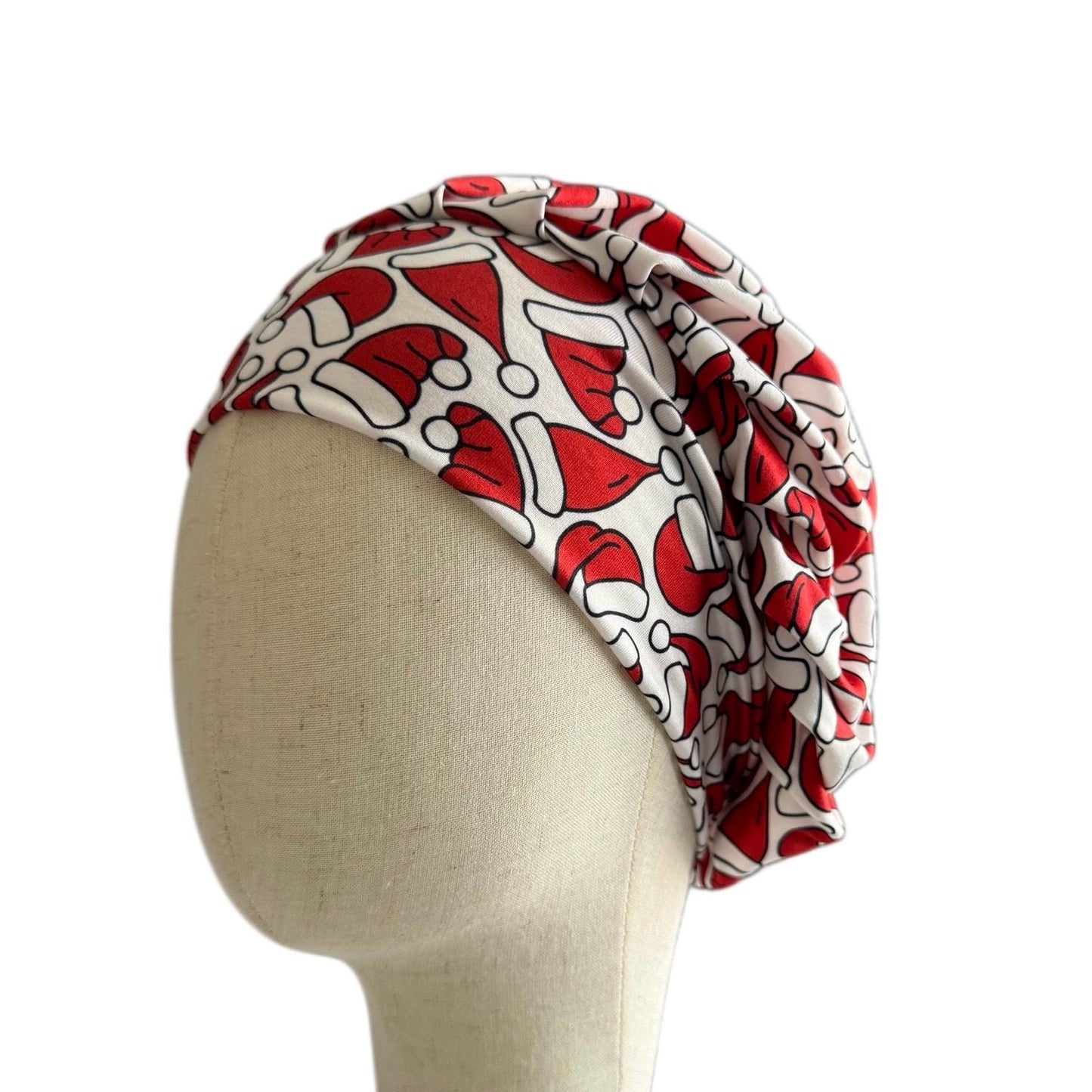 Christmas Scrub Cap Bouffant | Santa Hat Print Scrub Cap for Women | Holiday Medical Hat | Nurse Gift | Reusable Surgical Cap | createdbymis