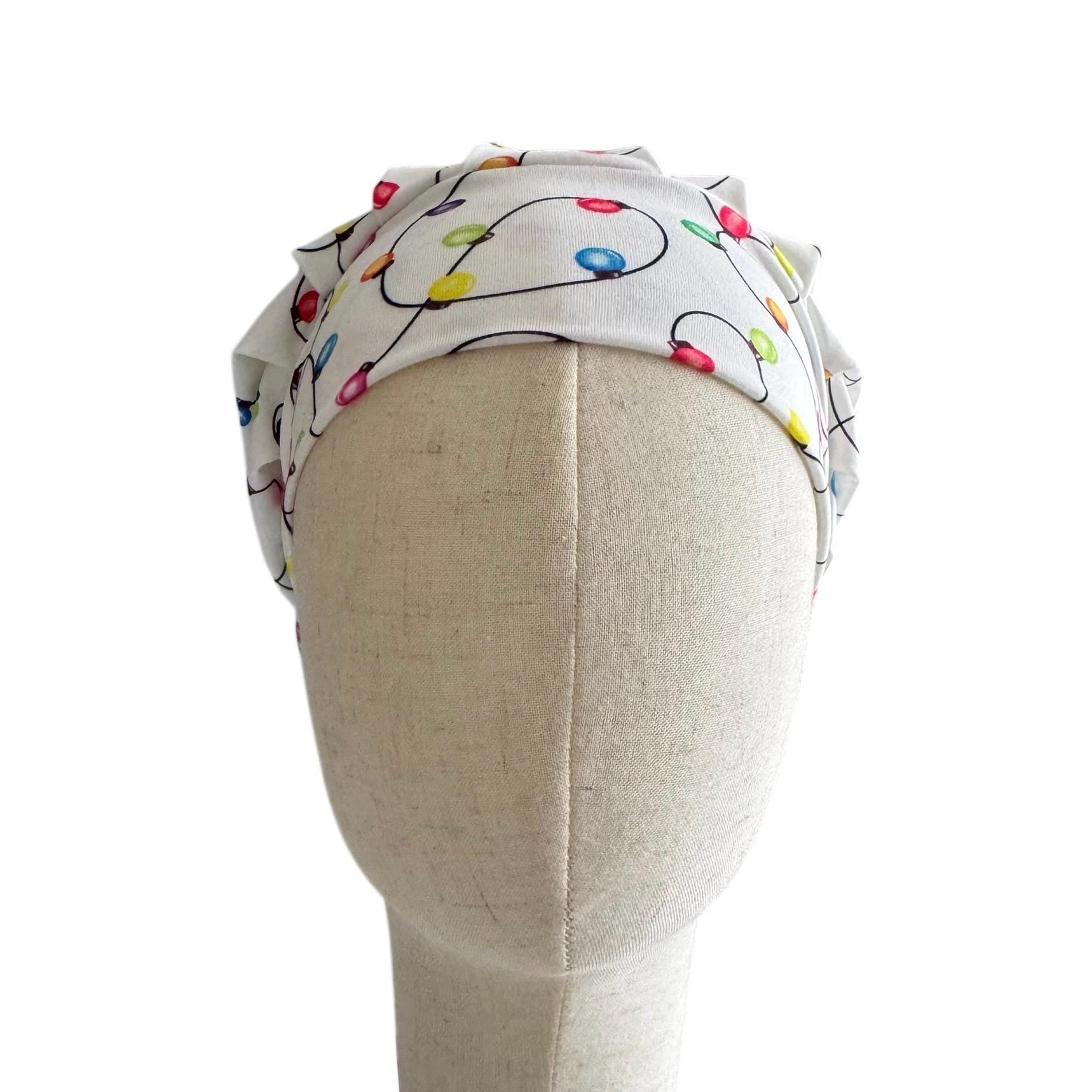 Christmas Lights Bouffant Scrub Cap, Holiday Scrub Cap | Festive Medical Cap | Nurse Gift | Handmade Surgical Cap | createdbymishka