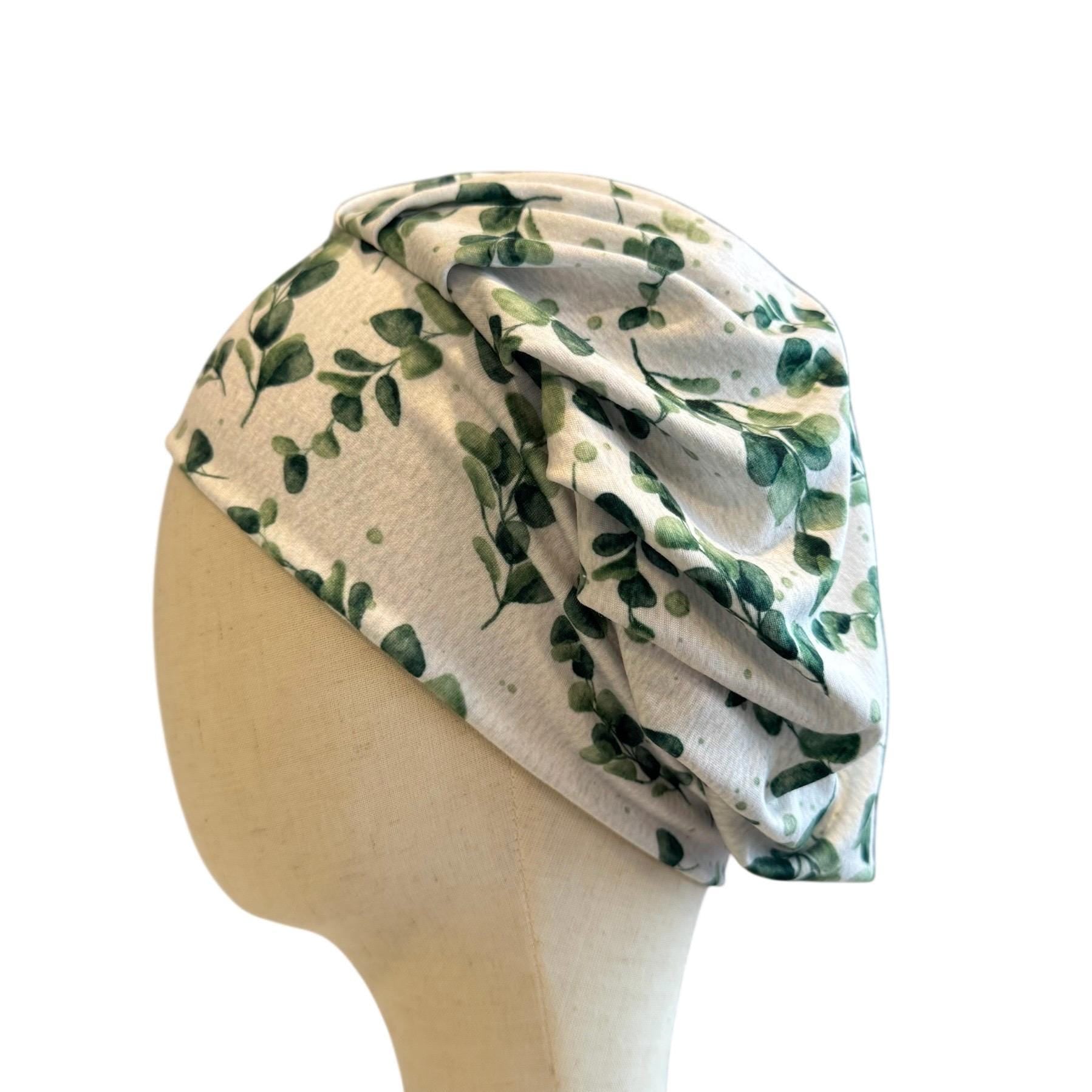 Eucalyptus Scrub Cap Headband Style | Bouffant Surgical Hat | Butter Soft Fabric | Greenery Print Nurse Cap | Medical Gift for Women