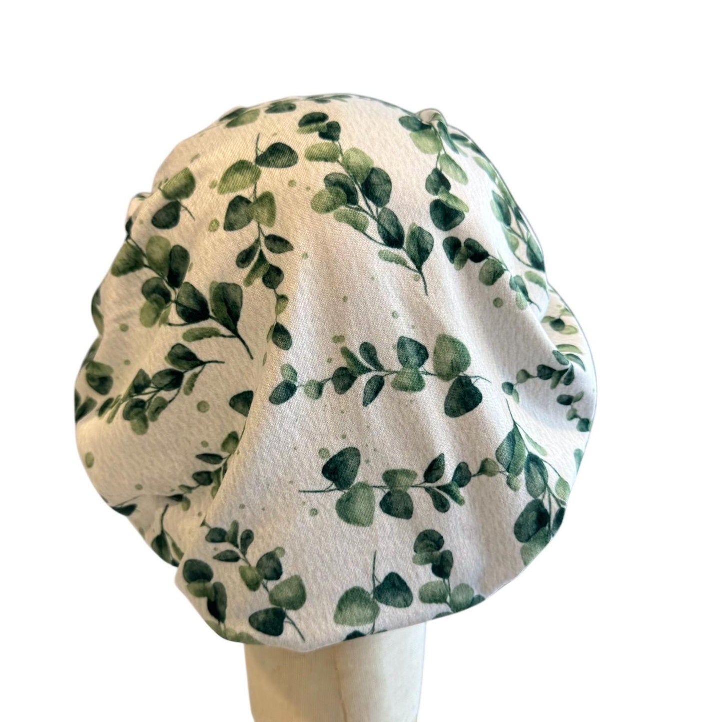 Eucalyptus Scrub Cap Headband Style | Bouffant Surgical Hat | Butter Soft Fabric | Greenery Print Nurse Cap | Medical Gift for Women