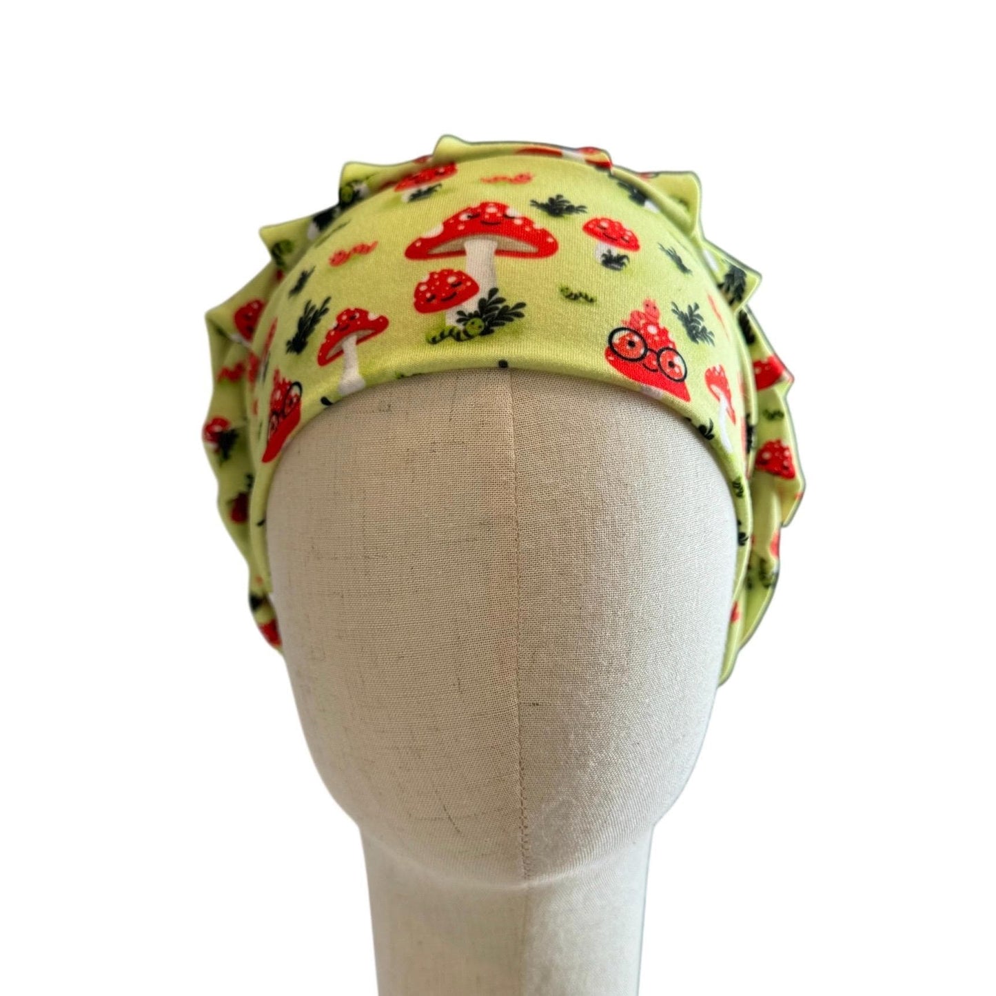 Mushroom Scrub Cap Headband Style | Bouffant Surgical Hat | Butter Soft Fabric | Woodland Forest Print | Cute Nurse Gift