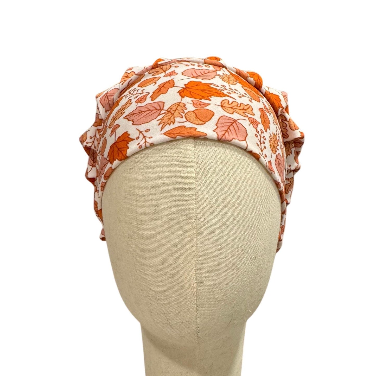 Fall Leaves Headband Bouffant Scrub Cap | Stretchy Autumn Print Surgical Cap | Cozy Nurse Hat | CreatedByMishka