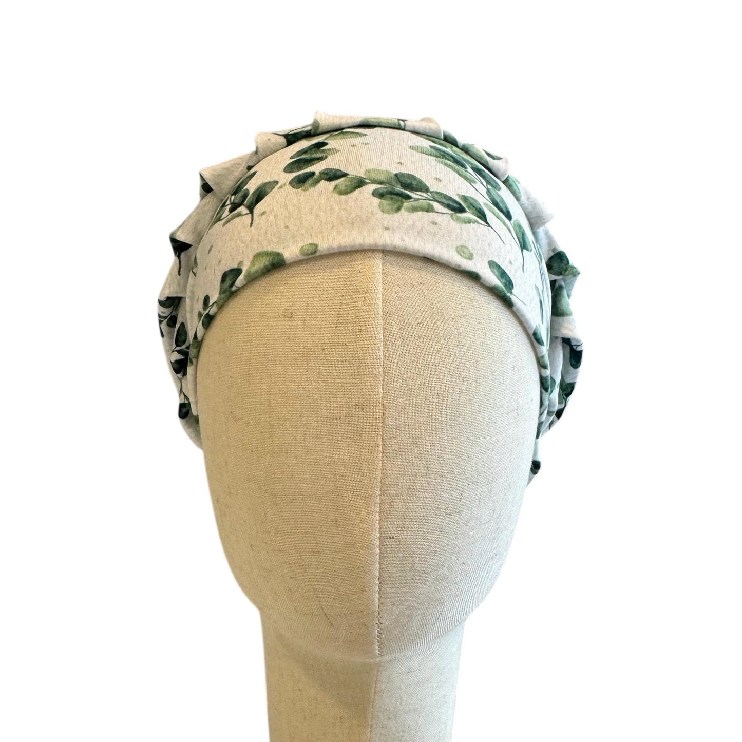 Eucalyptus Scrub Cap Headband Style | Bouffant Surgical Hat | Butter Soft Fabric | Greenery Print Nurse Cap | Medical Gift for Women
