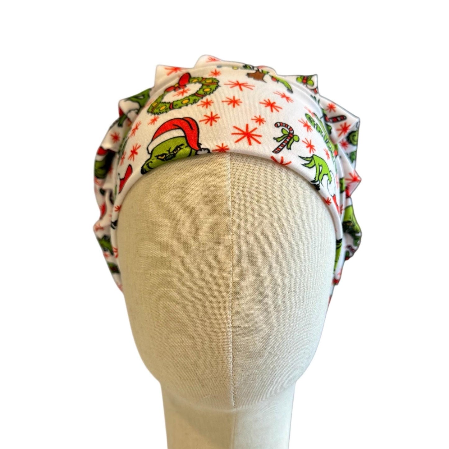 Grinch Christmas Scrub Cap Headband Style | Bouffant Surgical Hat | Grinch Holiday Print | Nurse Gift | Festive Scrub Hat
