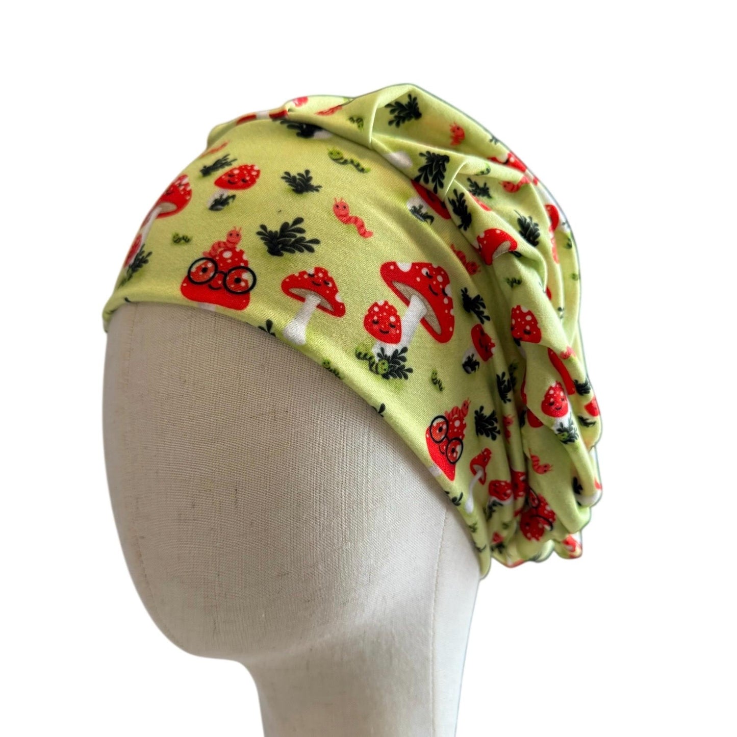 Mushroom Scrub Cap Headband Style | Bouffant Surgical Hat | Butter Soft Fabric | Woodland Forest Print | Cute Nurse Gift