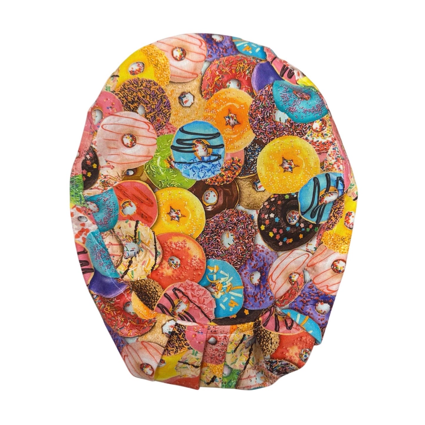 Donut Scrub Cap • Colorful Donuts Euro Scrub Hat • 100% Cotton • Adjustable Elastic • Cute Nurse Hat • Fun Medical Cap • Bakery Print Scrub