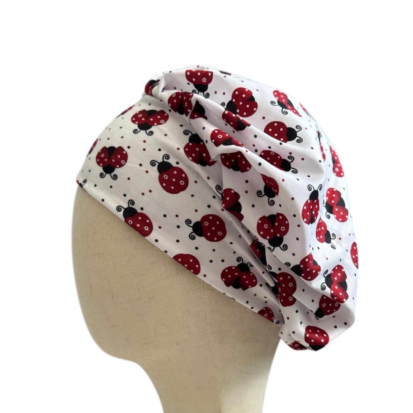 Ladybug Bouffant Scrub Cap, Stretchy Soft Surgical Hat