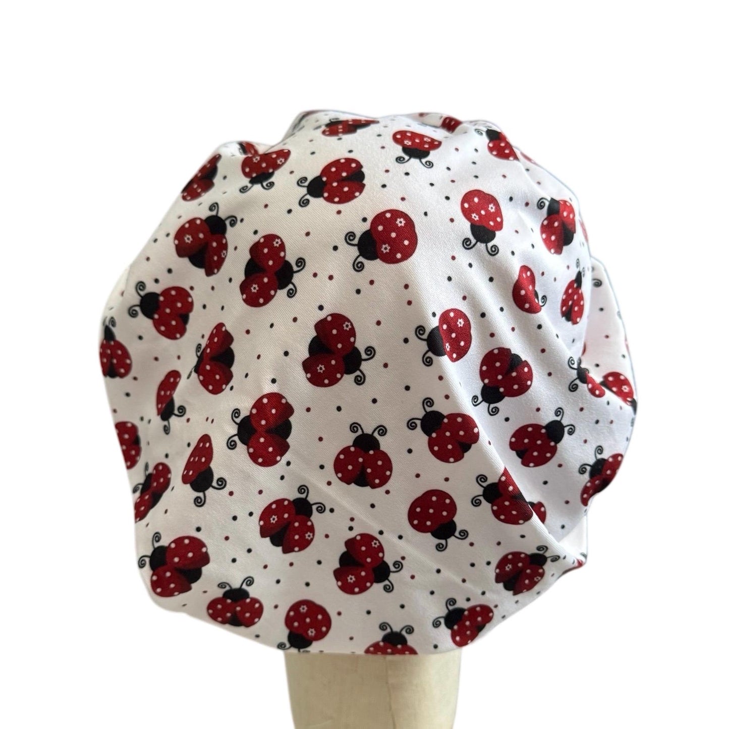 Ladybug Bouffant Scrub Cap, Stretchy Soft Surgical Hat