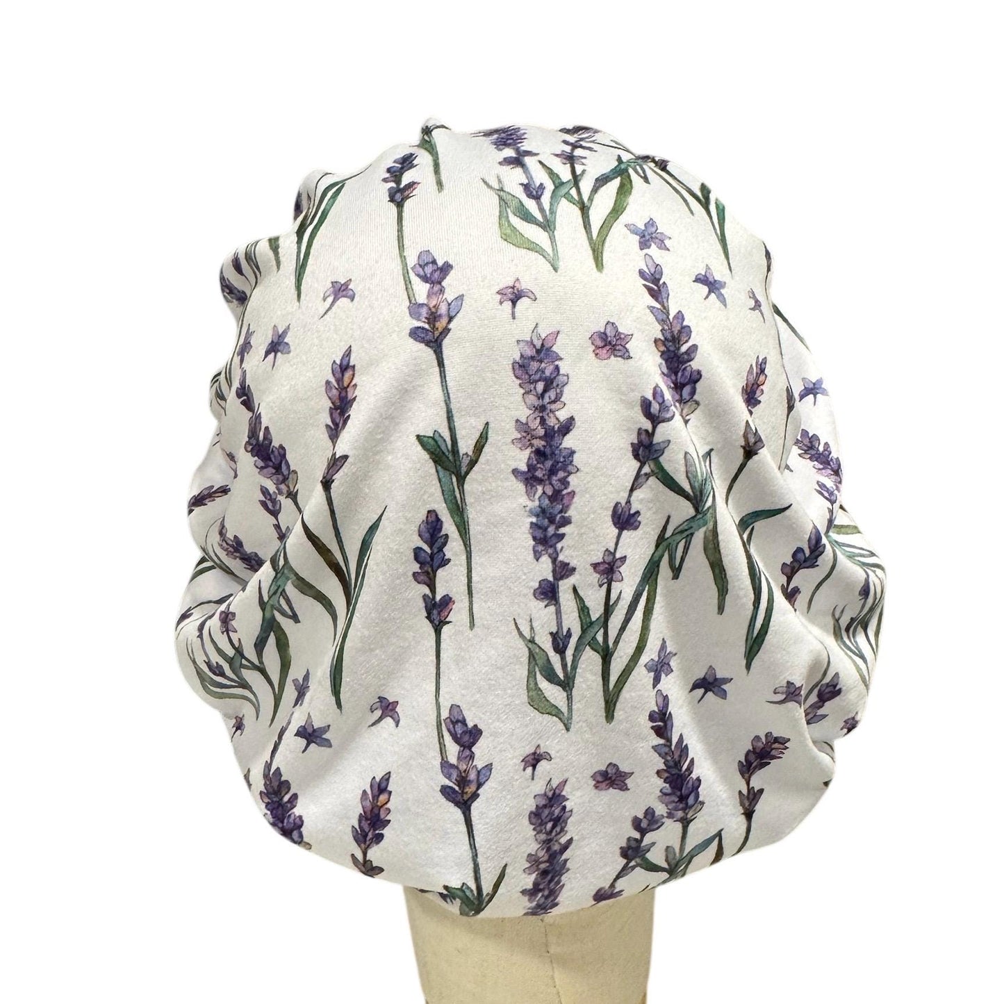 Lavender Floral Bouffant Scrub Cap
