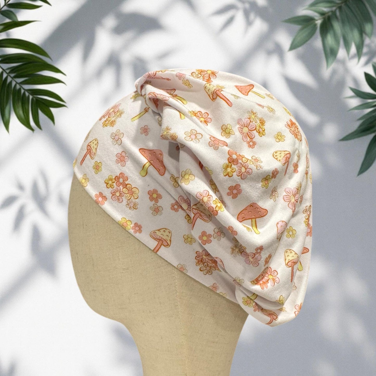 Pastel Mushroom Bouffant Scrub Cap