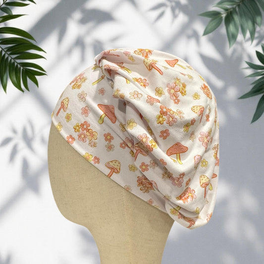Pastel Mushroom Bouffant Scrub Cap