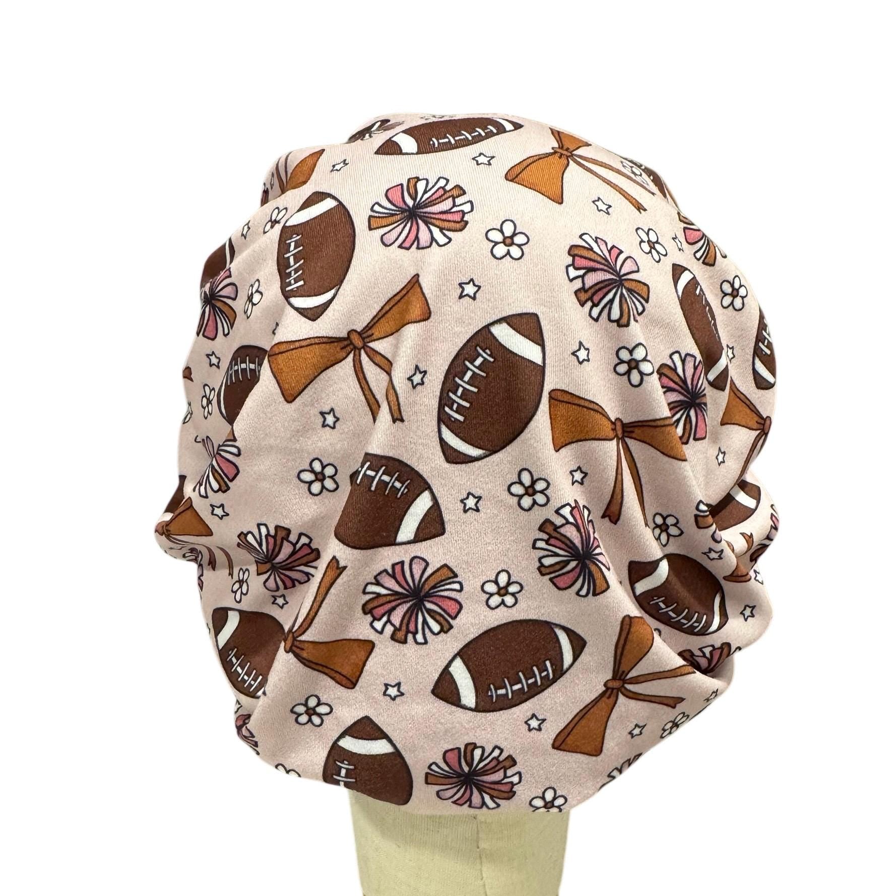 Football Bouffant Scrub Cap