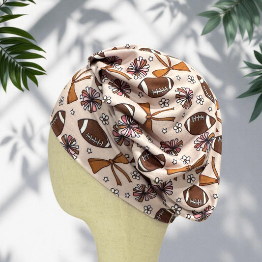Football Bouffant Scrub Cap