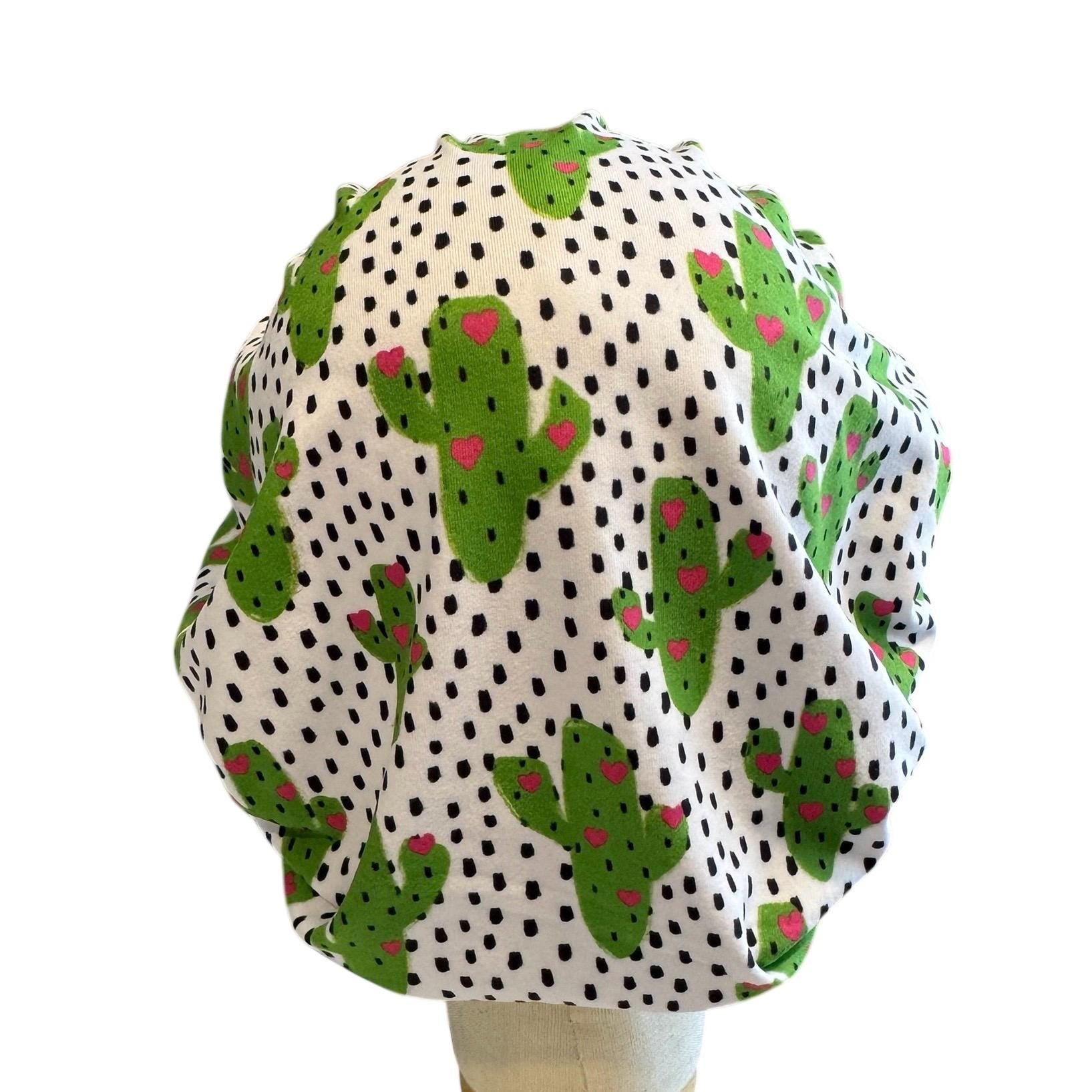 Cactus Scrub Cap, Bouffant Stretch Scrub Hat